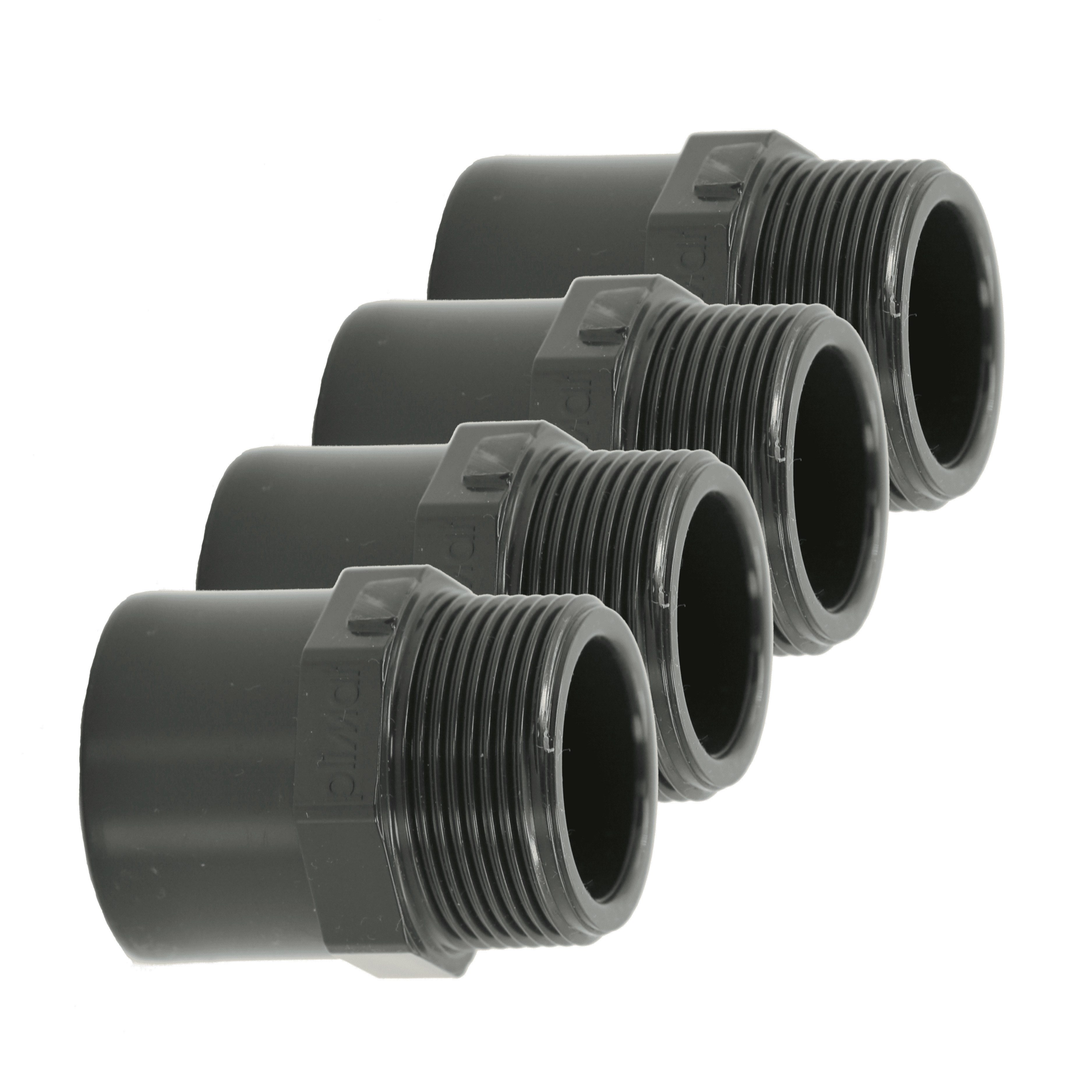 HAF Rohrverbinder 1-10x PVC Fittings Übergangsnippel 40/50mm x 1 1/2" Klebemuffe AG PN16, Max. Arbeitsdruck 16 bar bei 20 C°