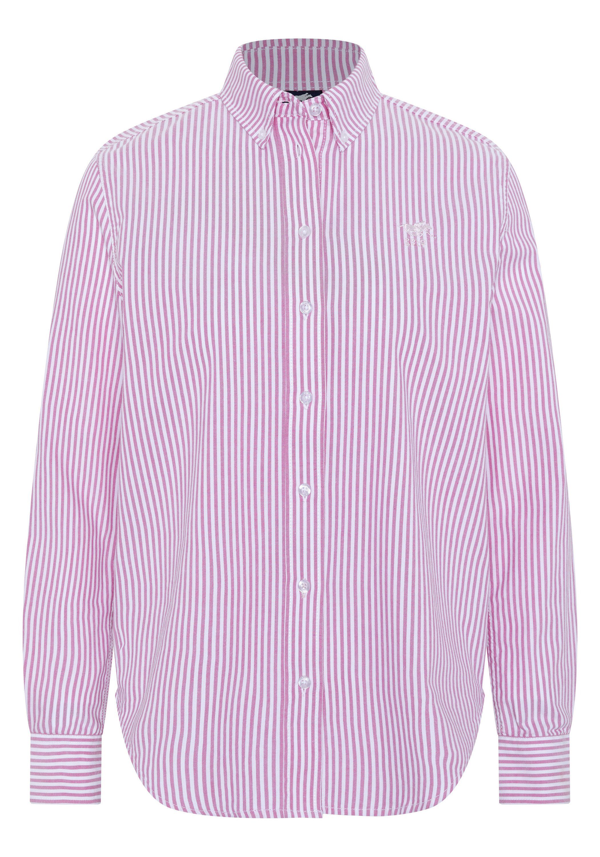 Polo Sylt Hemdbluse mit Streifenmuster 2910 Pink/White