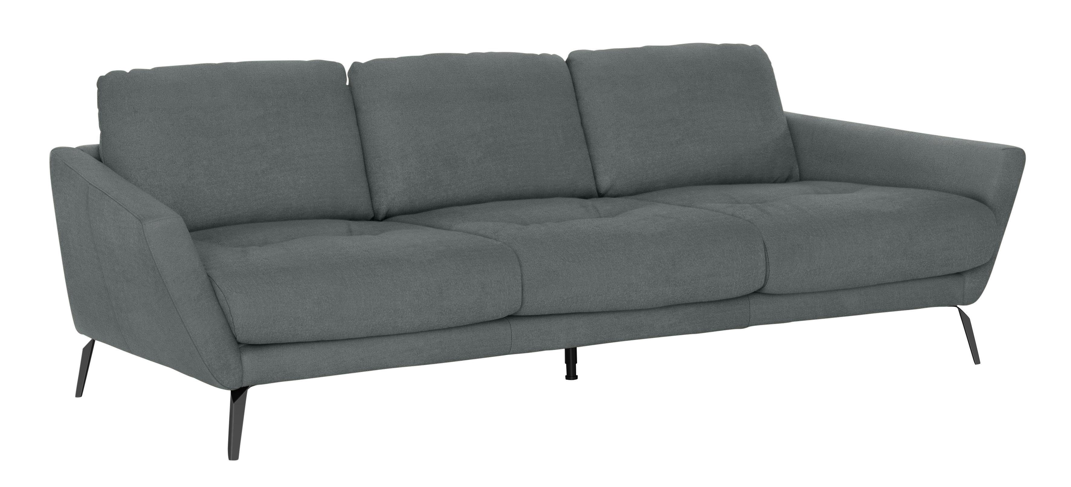 W.SCHILLIG Big-Sofa softy, Füße dekorativer Heftung Sitz, mit pulverbeschichtet schwarz im