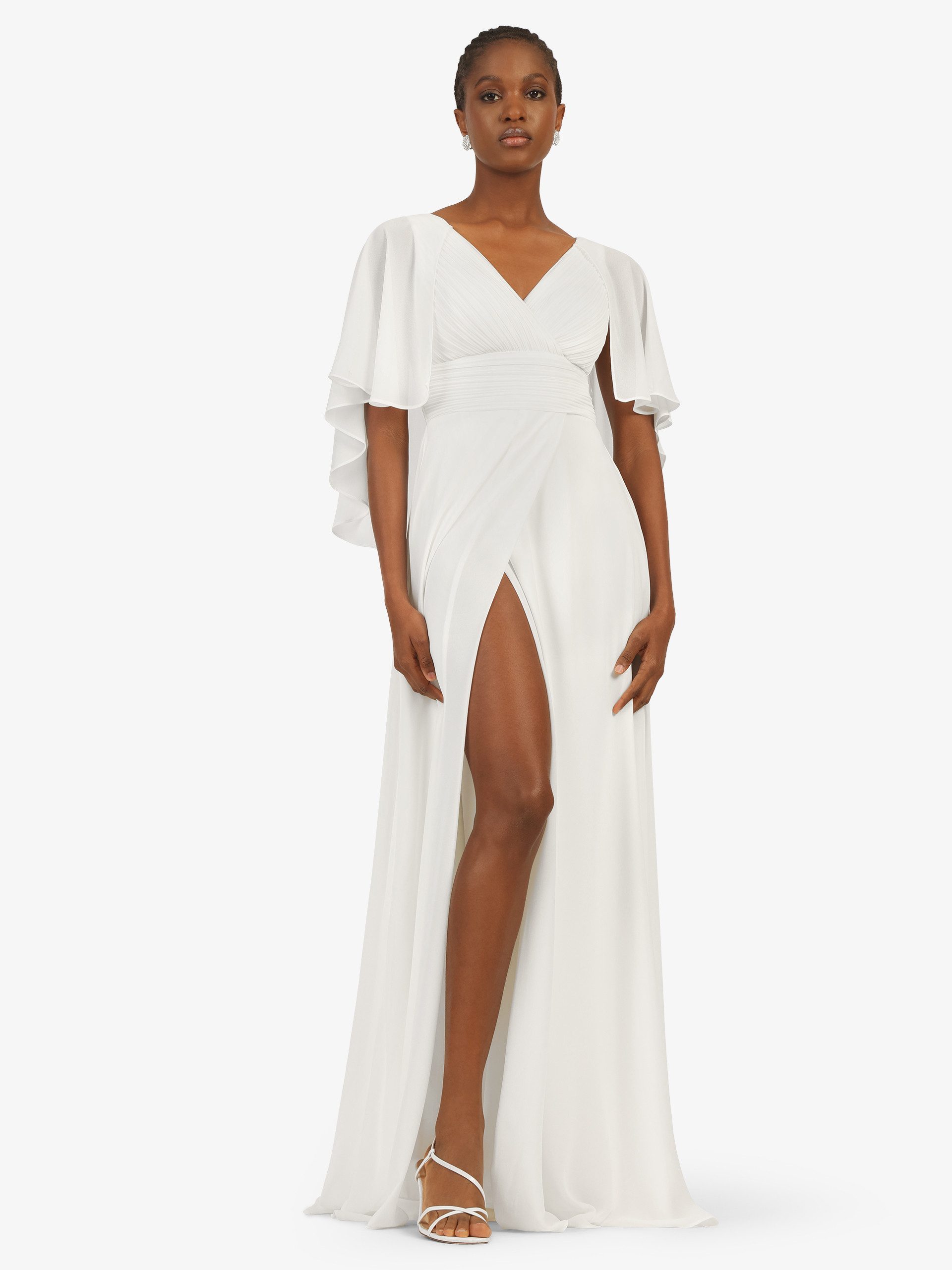 Kraimod Abendkleid mit Flügelärmeln & Falten-Top günstig online kaufen