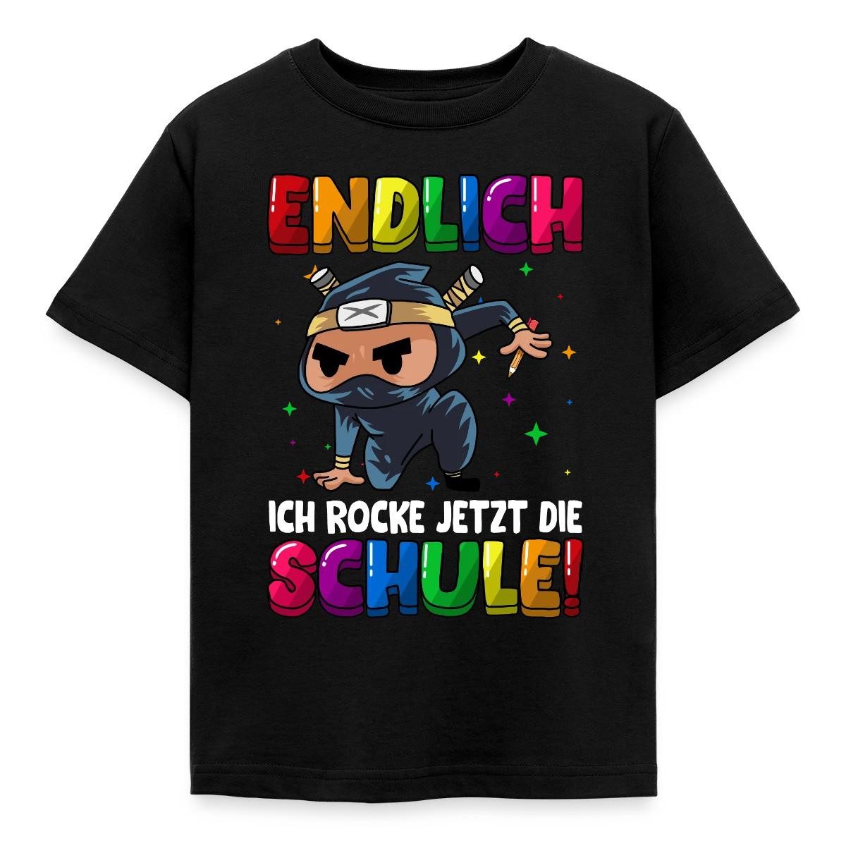 T-Shirt Schulkind 2026 Ninja Ich Rocke Die Schule Kinder T-Shirt