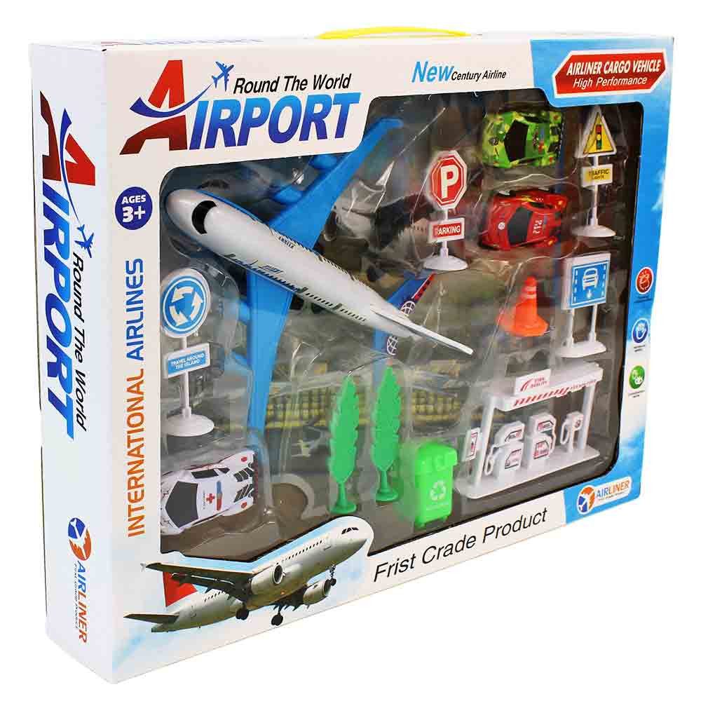 B&G INTERNATIONAL Spielzeug-Flugzeug Spielzeug Flughafen Set - 13 Teile, (1 günstig online kaufen