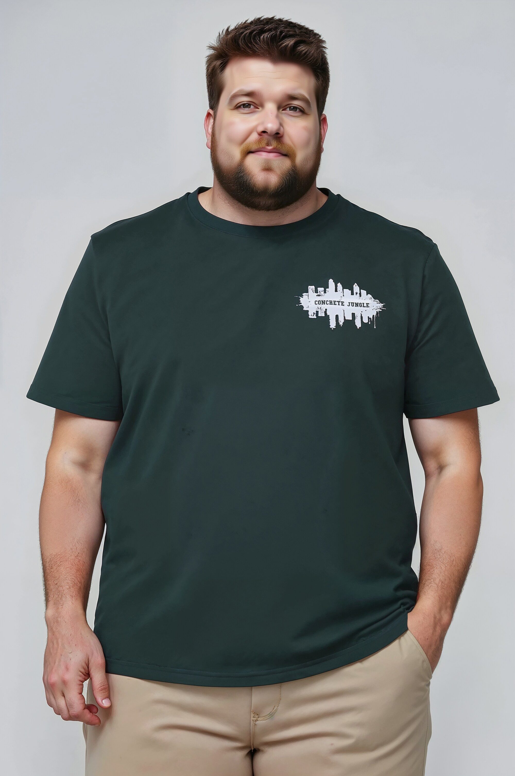Men Plus T-Shirt T-Shirt Brustprint