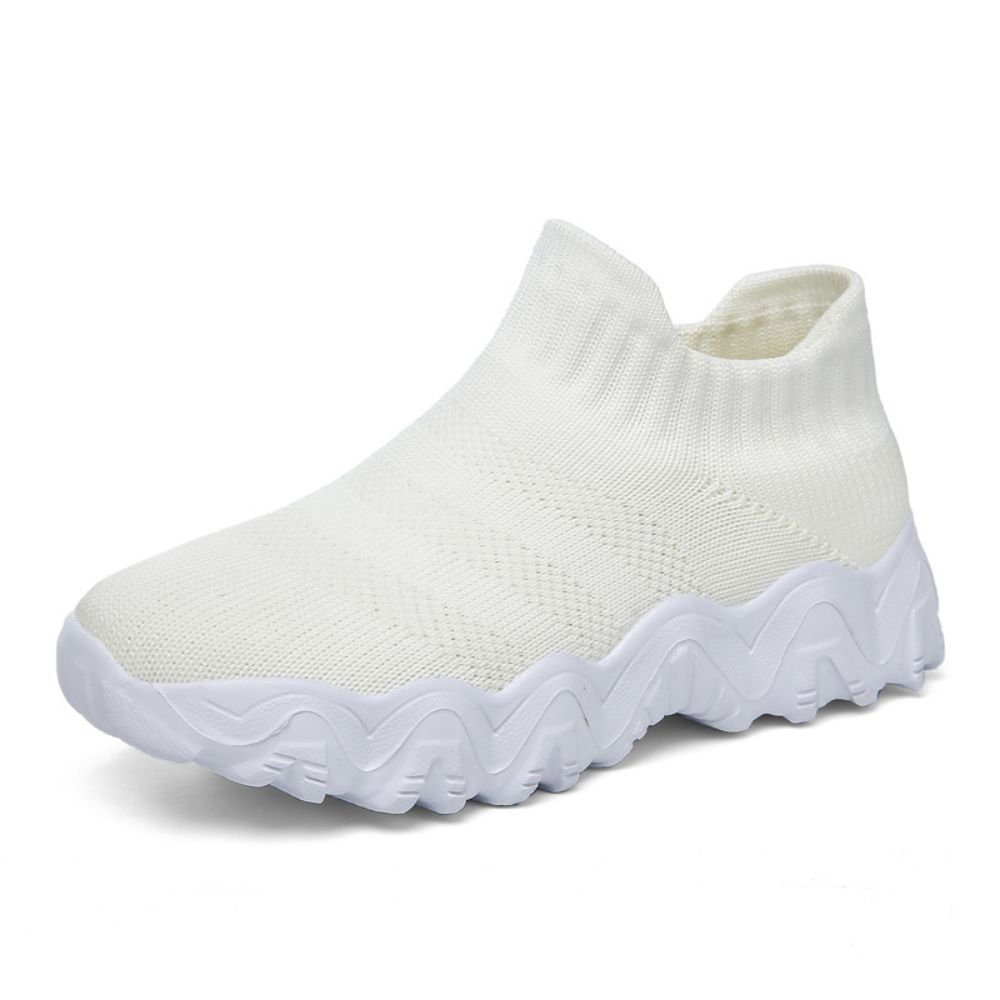 HUSKSWARE Sneaker (Slip On aus elastischem Mesh Material und ultraleichter) Socken Schuhe Beige