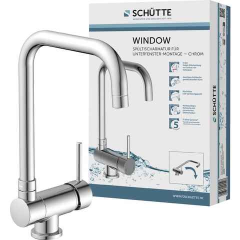 Schütte Spültischarmatur WINDOW Wasserhahn Unterfenstermontage, 360° schwenkbar, energiesparend