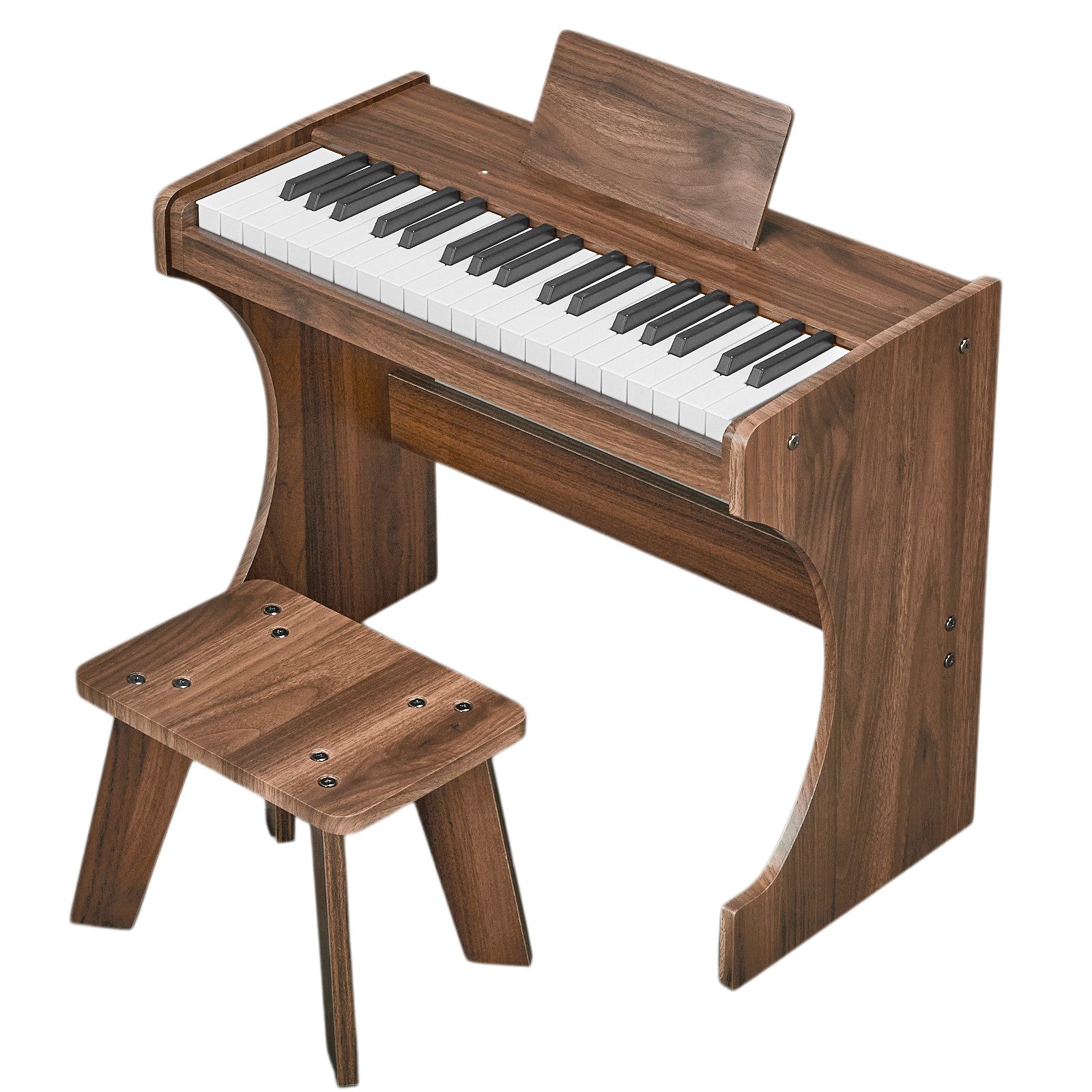 LALAHO Digitalpiano Kinder E-Piano 37 Tasten Kinder Klavier Komplett Set, Kinder-Keyboard,Kinderklavier aus Holz für ab 3 Jahren