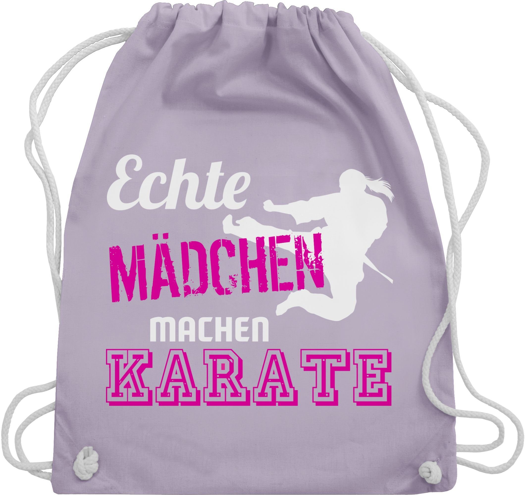 Shirtracer Turnbeutel Echte Mädchen machen Karate, Kampfsport