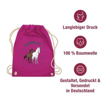 Shirtracer Turnbeutel Schulkind 2024 Pferde, Schulanfang & Einschulung Geschenk Turnbeutel