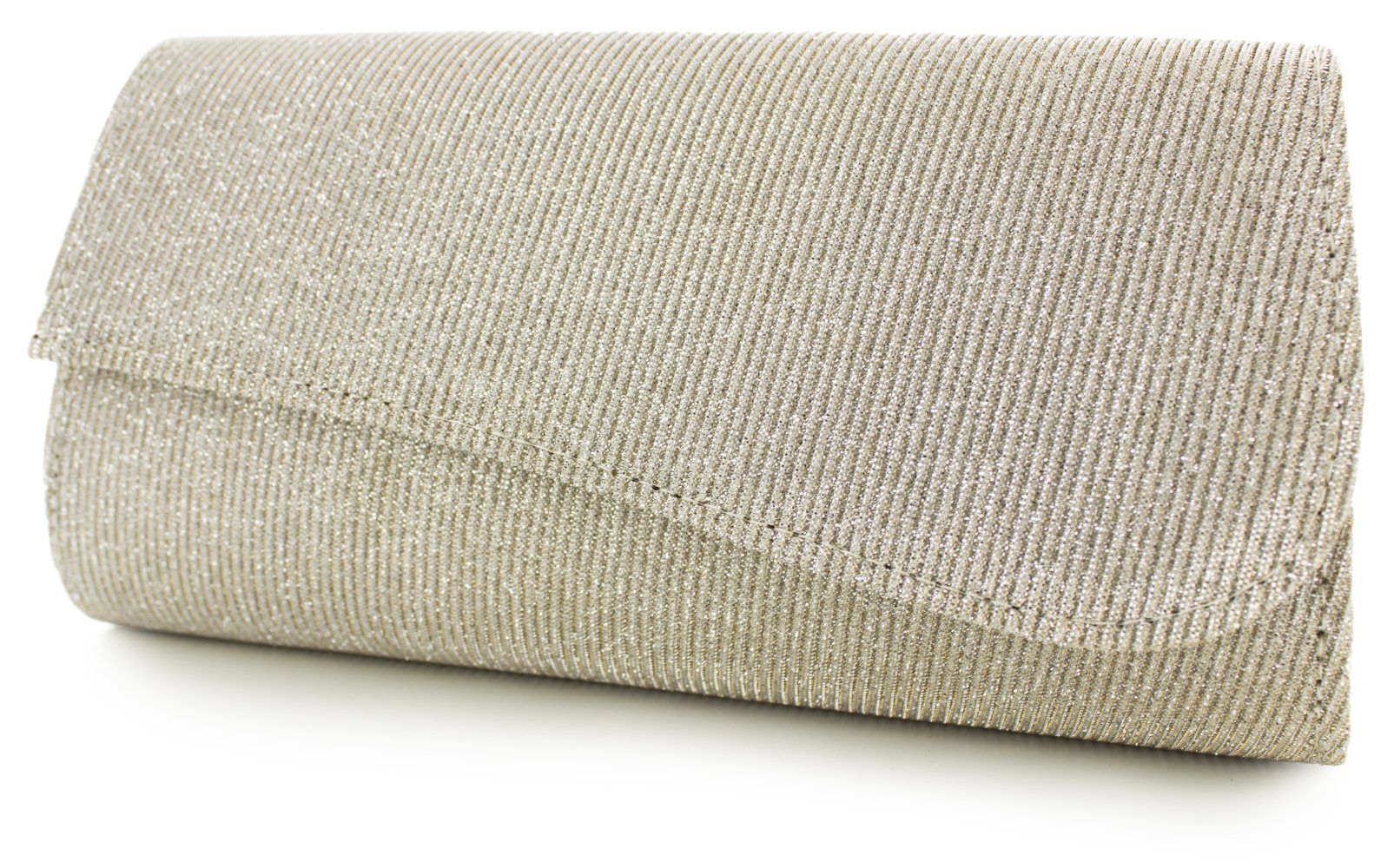 White Lady Clutch Julia zweifarbige Glitter-Clutch ivory-gold