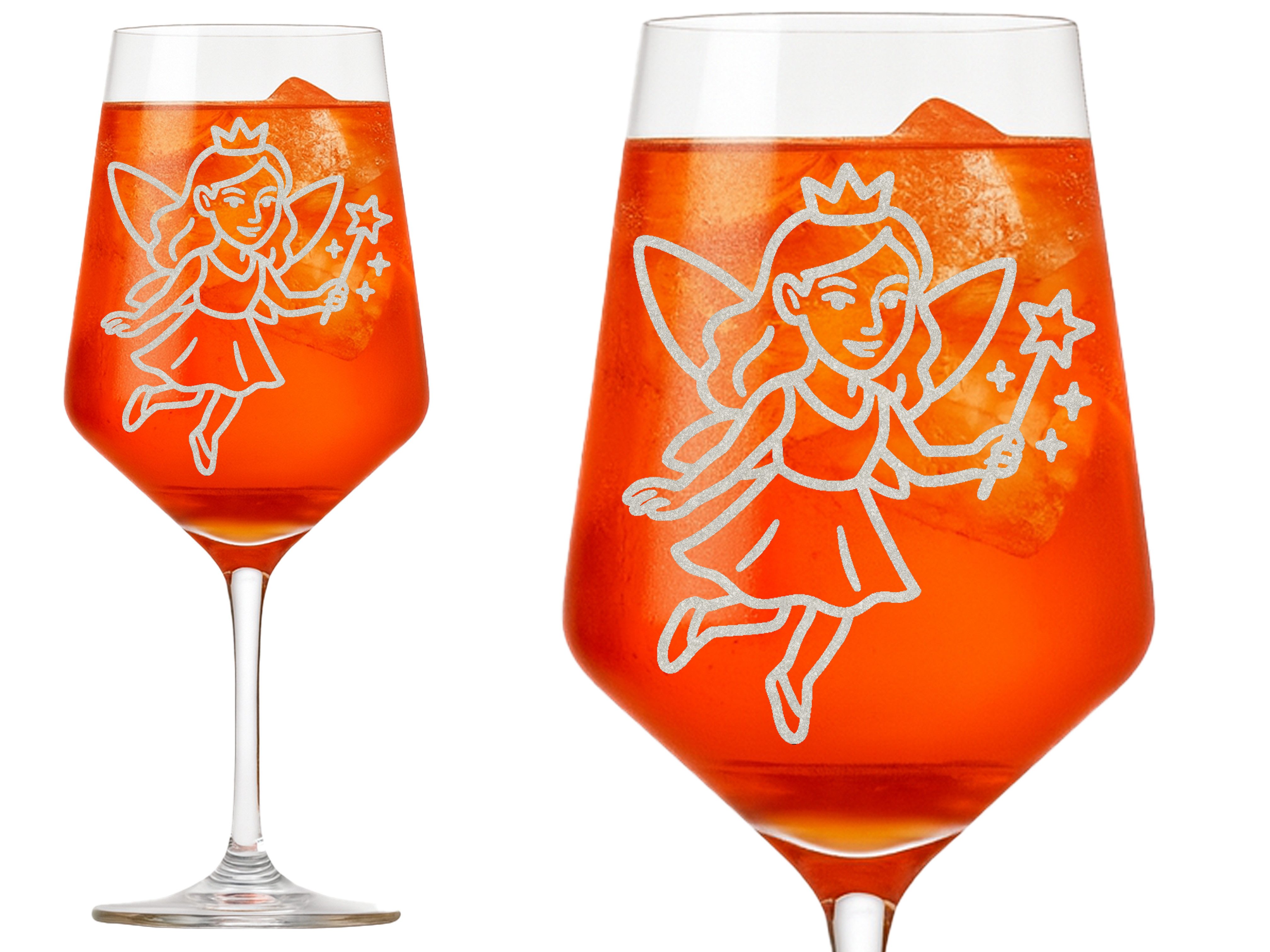 Valhalla Weinglas Valhalla 1x Weinglas mit filigraner Gravur Fee 350ml spülmaschinenfest, 1-tlg., Glas, Atemberaubende Darstellung