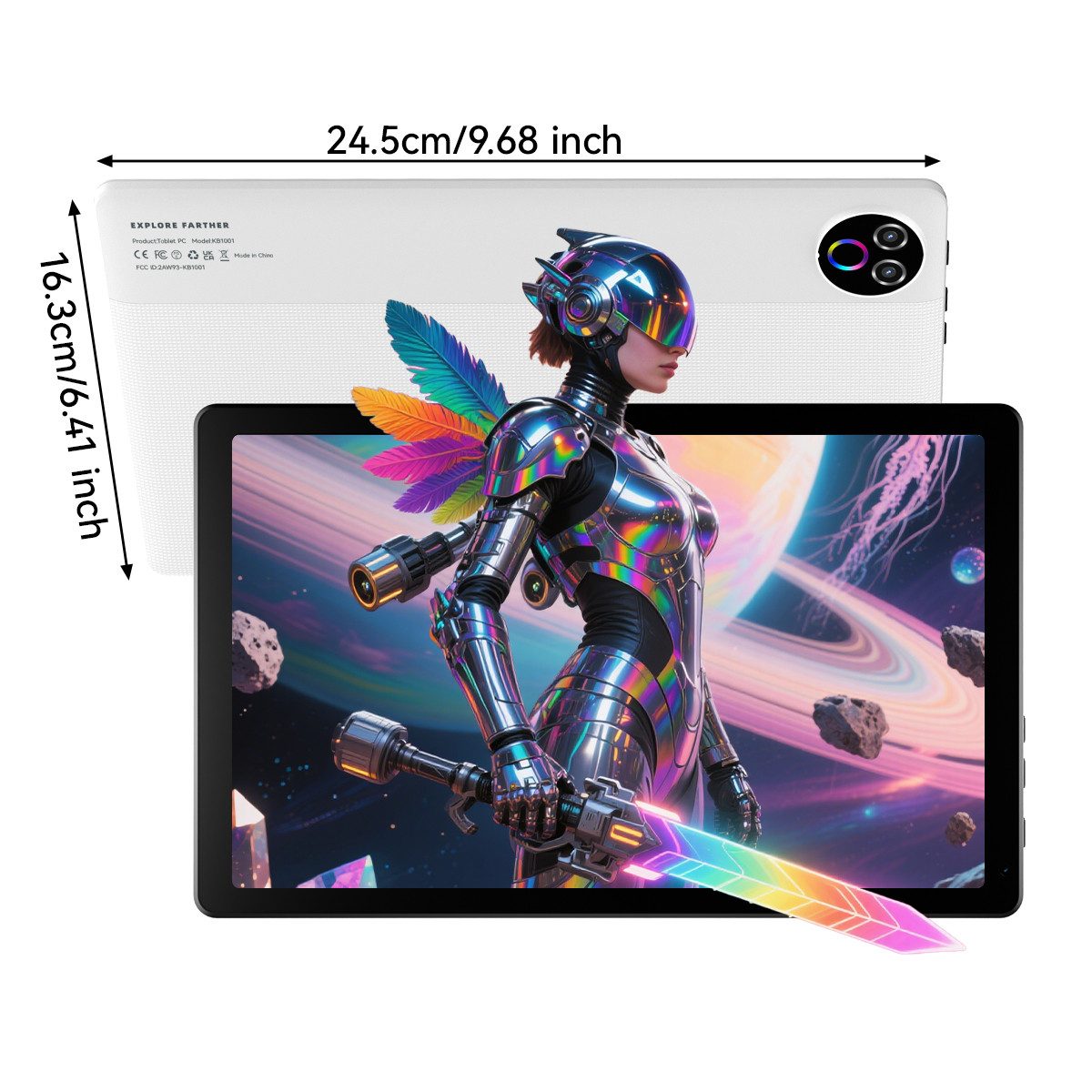 BUFO 10 Zoll 20 (3+17) GB RAM 64 GB ROM 1 TB Erweiterbar WiFi 6 Android 15 Tablet (10", 64 GB, Android 15, Dual-band (5GHz/2.4GHz) Wi-Fi, 5-Kern-Prozessor, 1280x800 HD IPS, Dual-Kamera)