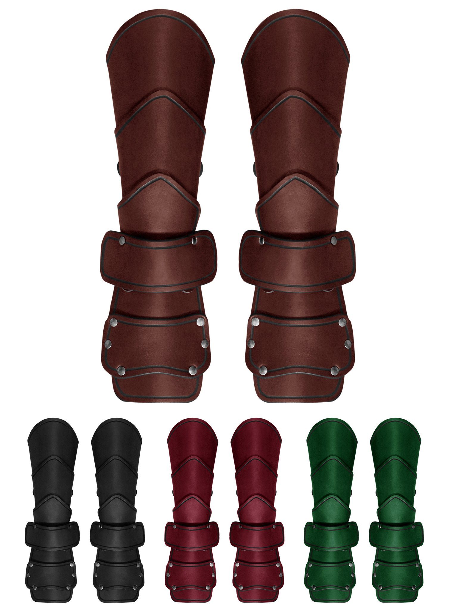 Andracor Kostüm Armschienen mit Handschutz - Späher, Diese Armschienen sind ein hochwertiger Armschutz aus 3-4mm dickem Led