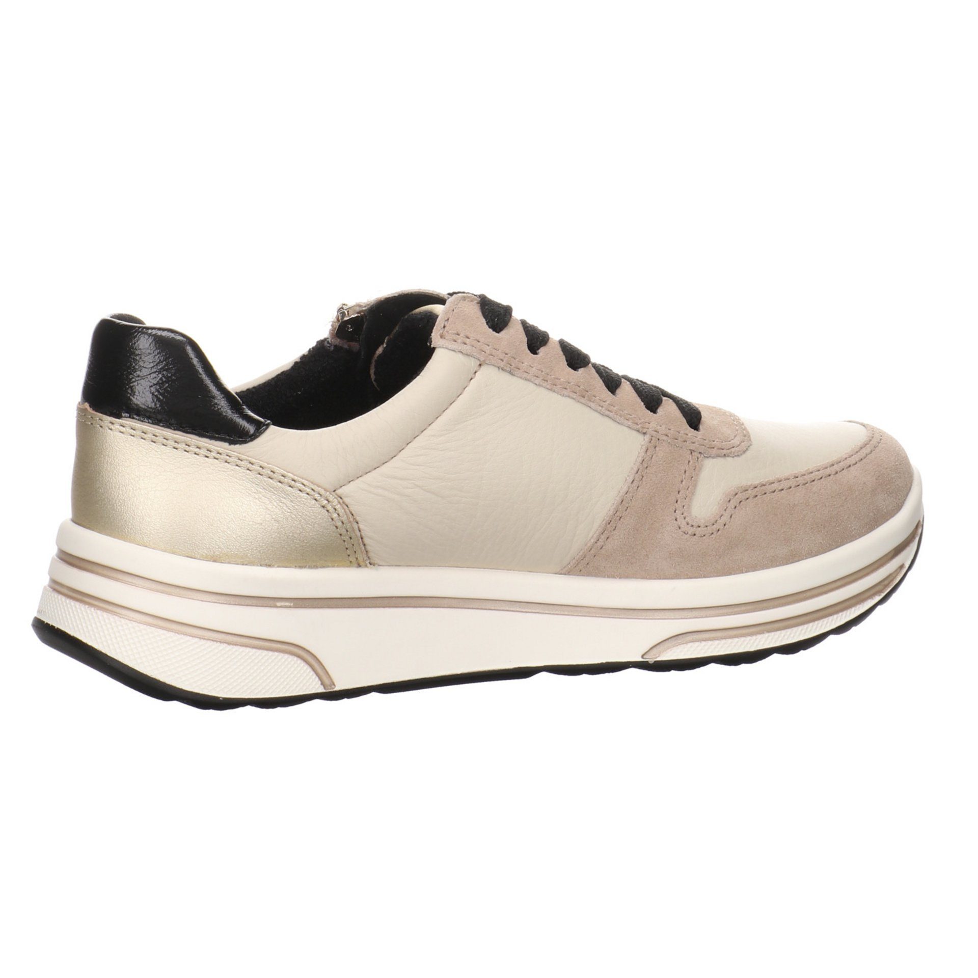 Ara Damen Schnürhalbschuhe Sapporo 2.0 Lederkombination 046822 Schnürschuh beige Sneaker