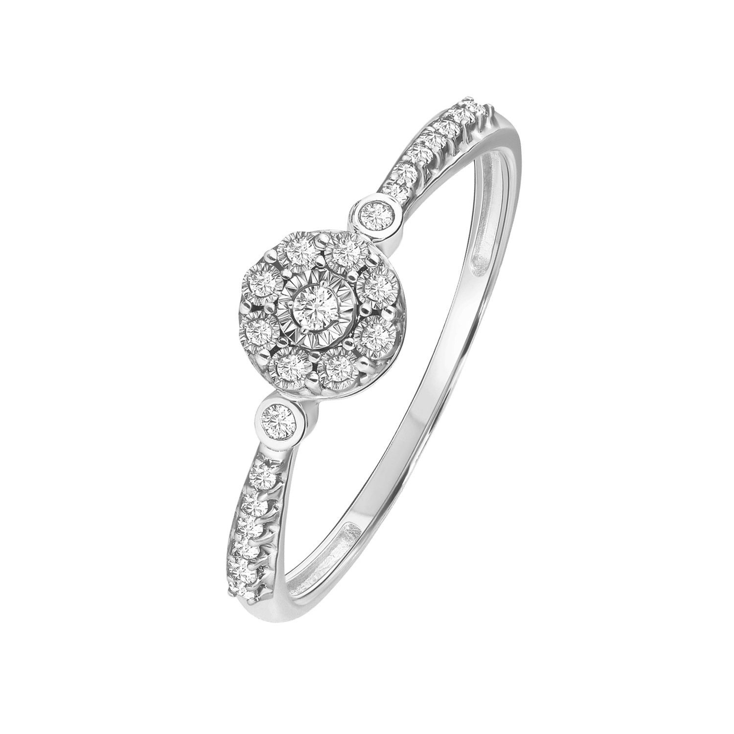 LUCARDI Fingerring Ring - 585 Gold - Silber - Diamant - Damen