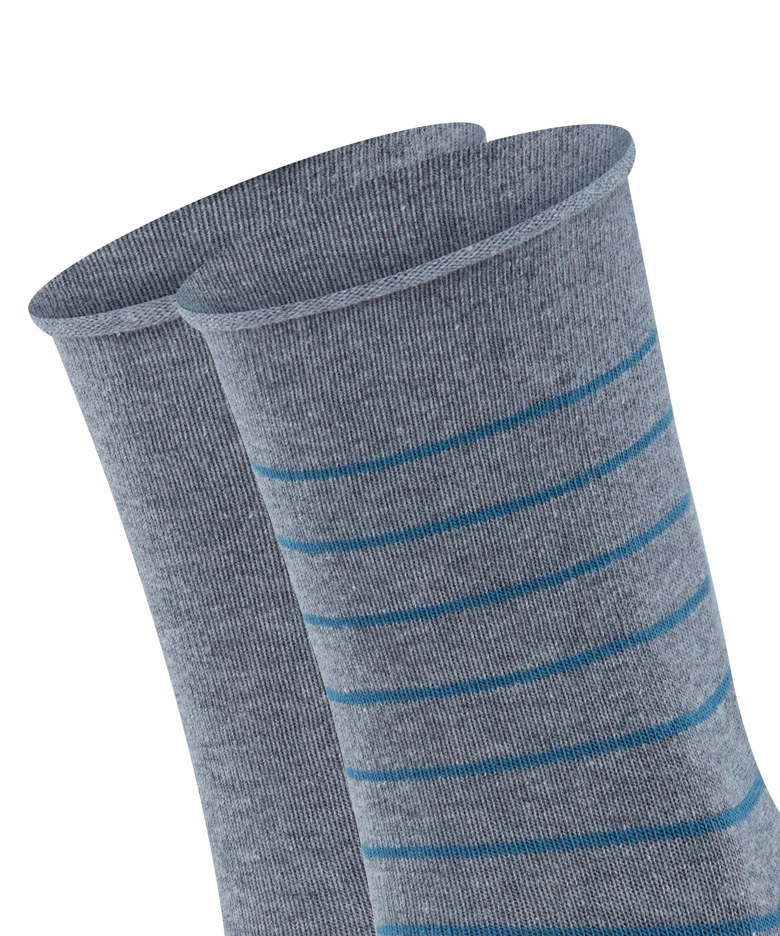 greymel. FALKE Stripe (3390) (2-Paar) Happy 2-Pack Socken light