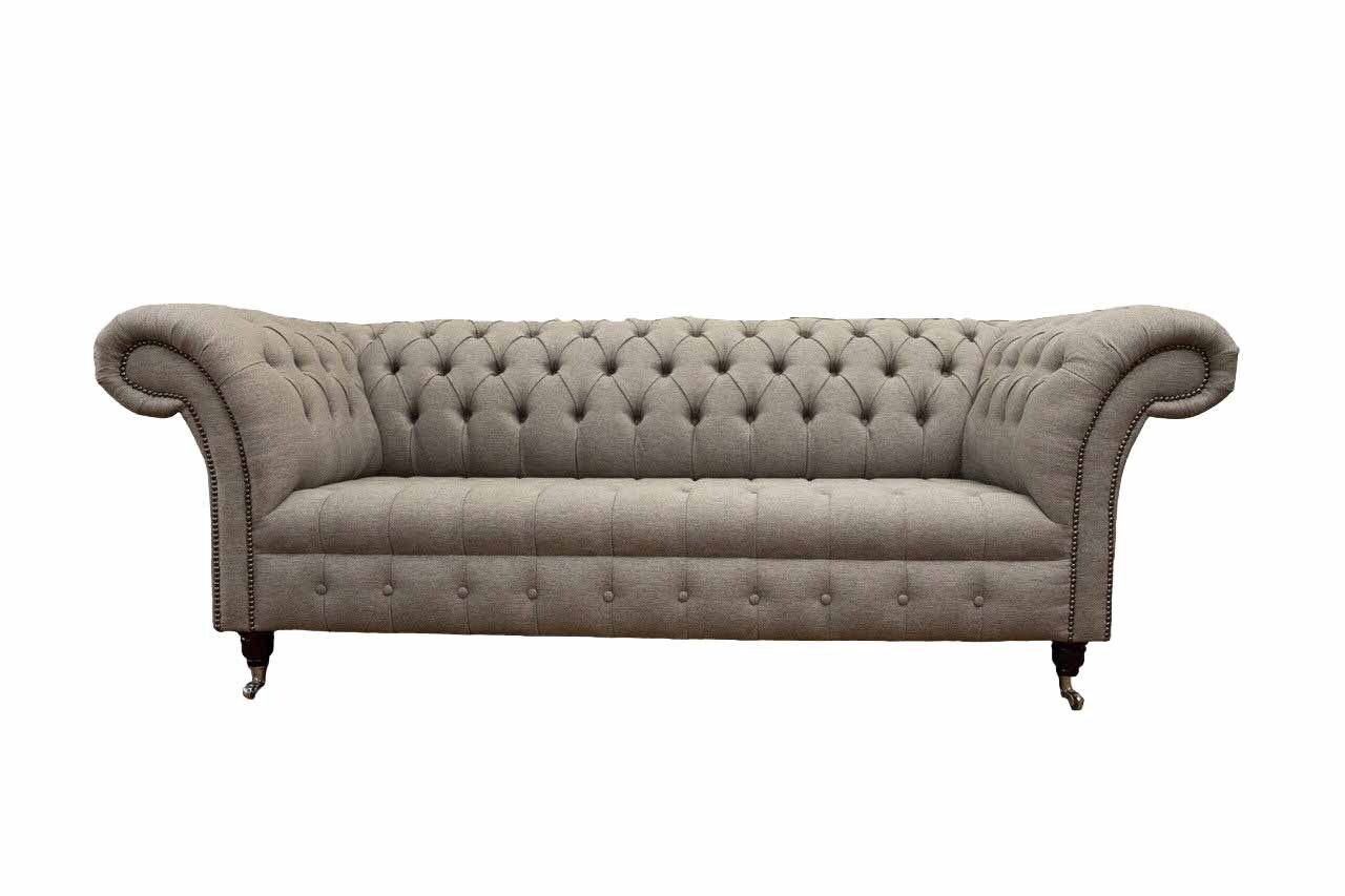 JVmoebel Sofa Sitz, Sofa Beige Stil englisch klassischer Couch In Chesterfield 3 Made Europe