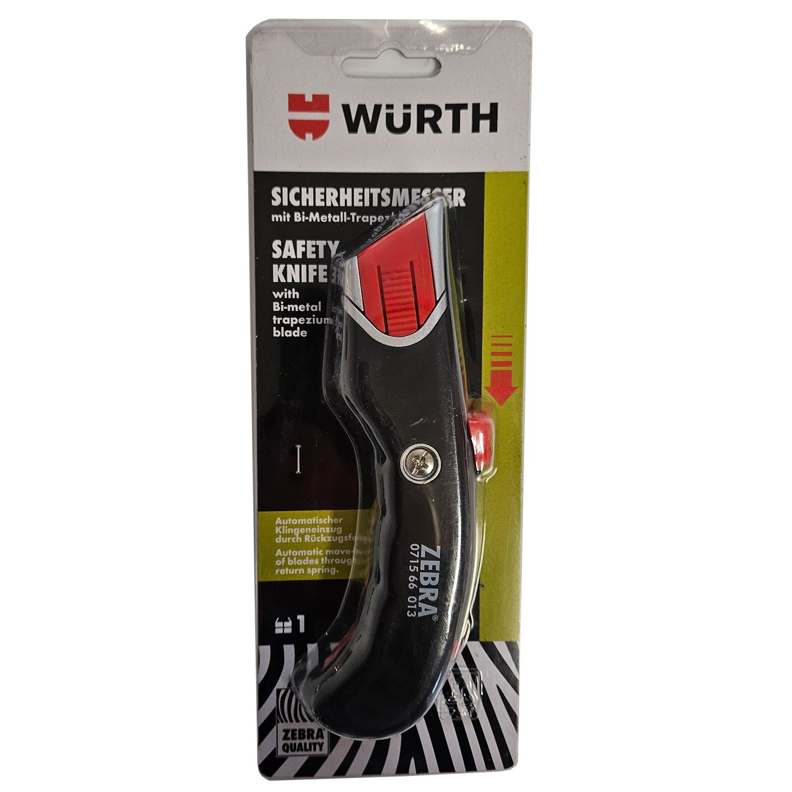 Würth Cuttermesser Würth 2K Sicherheits-Messer 071566013, (1 Stück)