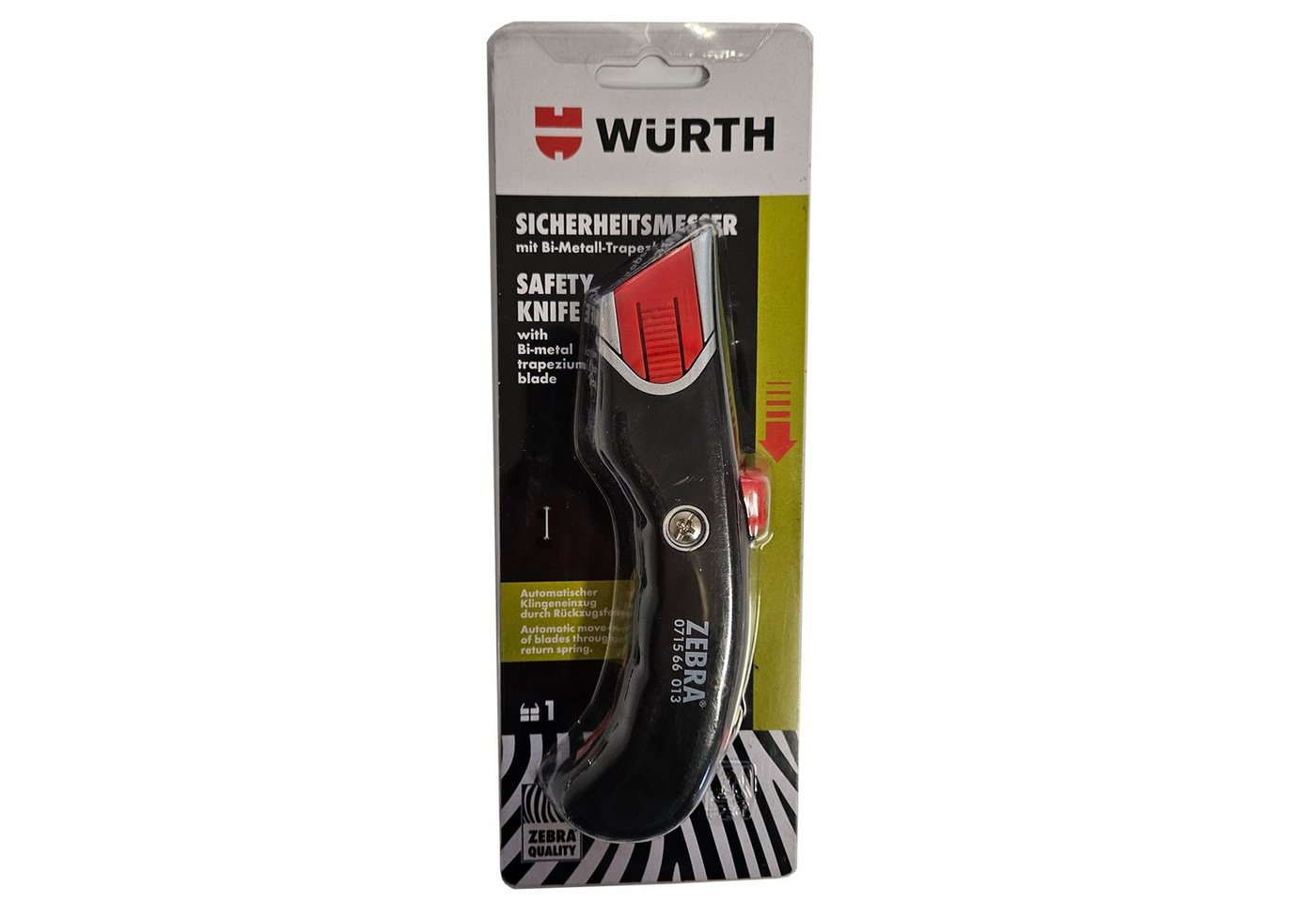 Thumbnail - Würth Cuttermesser Würth 2K Sicherheits-Messer 071566013, (1 Stück)