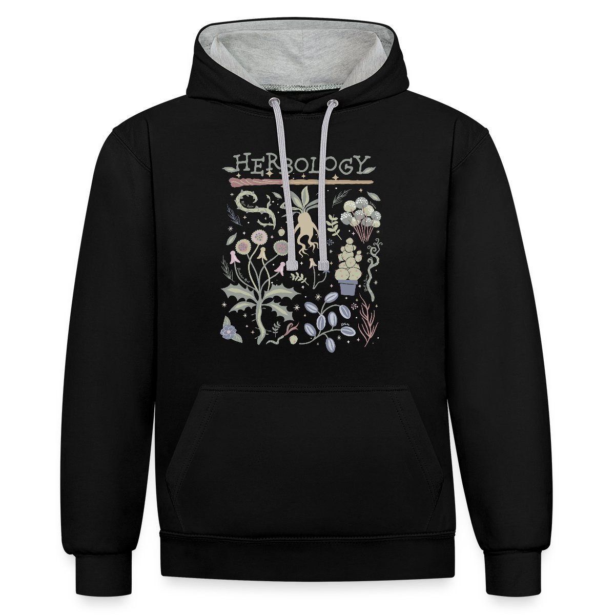 Spreadshirt Hoodie Harry Potter Herbology Botanische Kräuter Design Unisex Kontrast Hoodi (1-tlg)