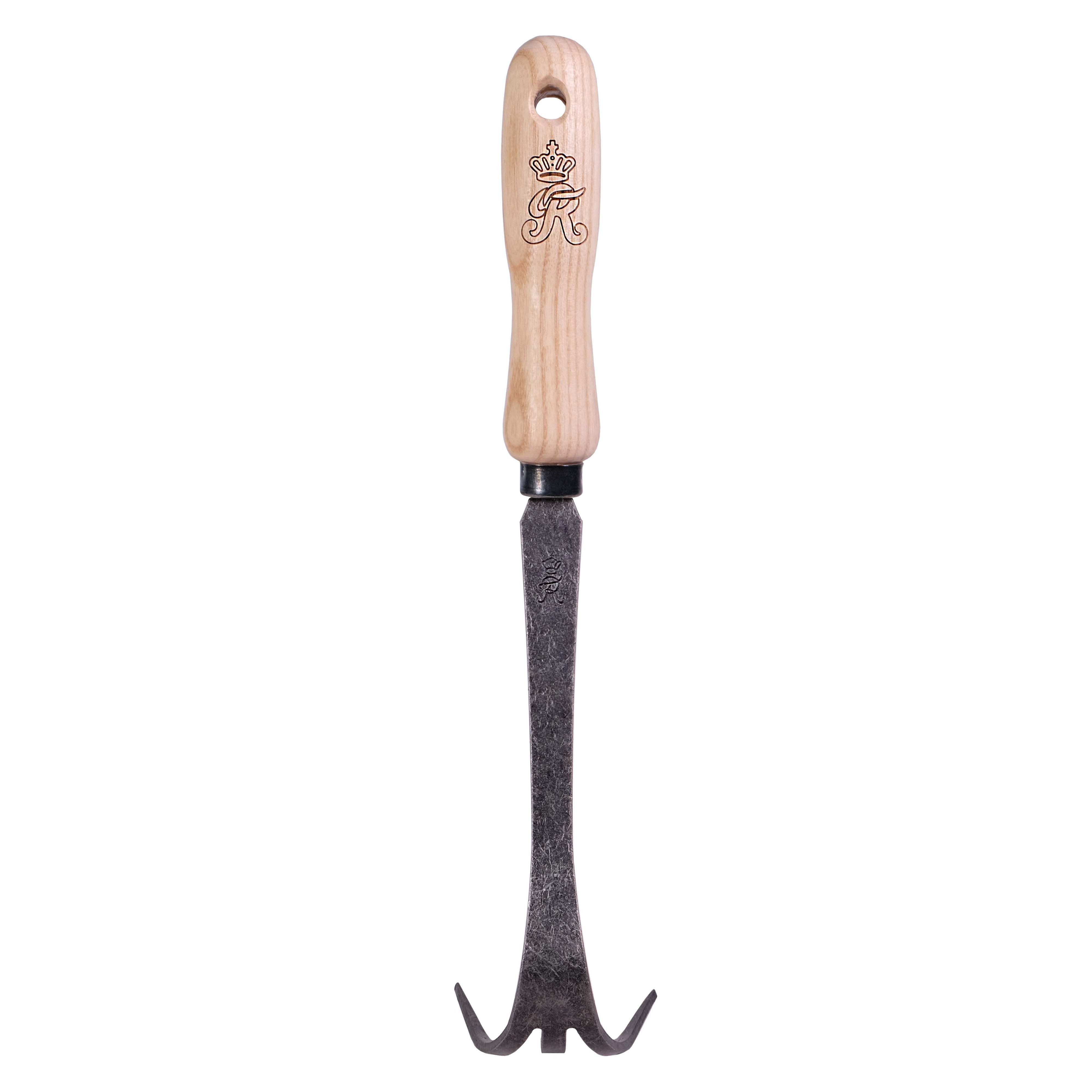 SHW Gartenhacke SHW Kultivator 3 Zinken mit Eschenholzgriff, Ergonomischer Eschenholzgriff