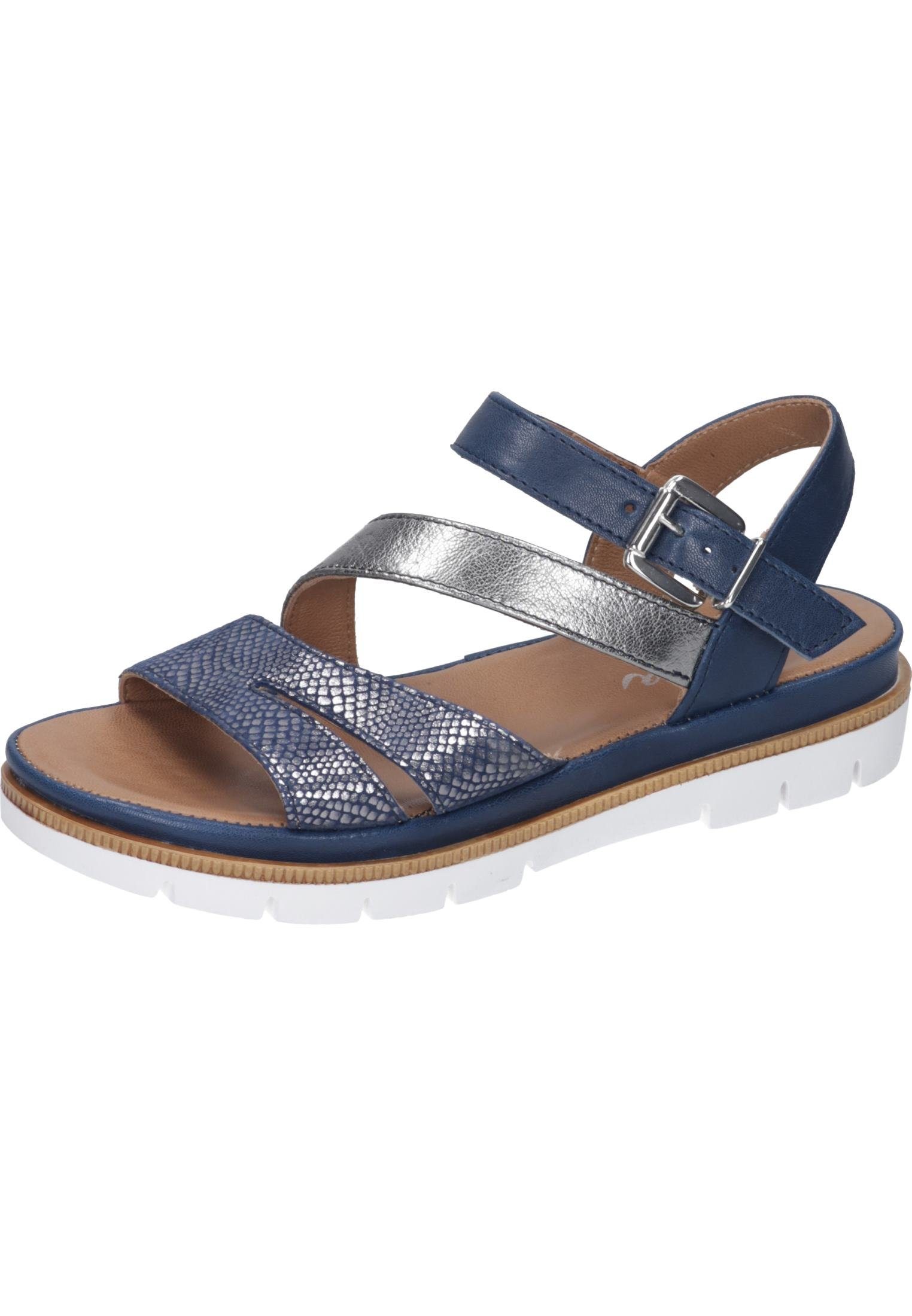 Piazza Sandalen Veloursleder Riemchensandalette aus blau