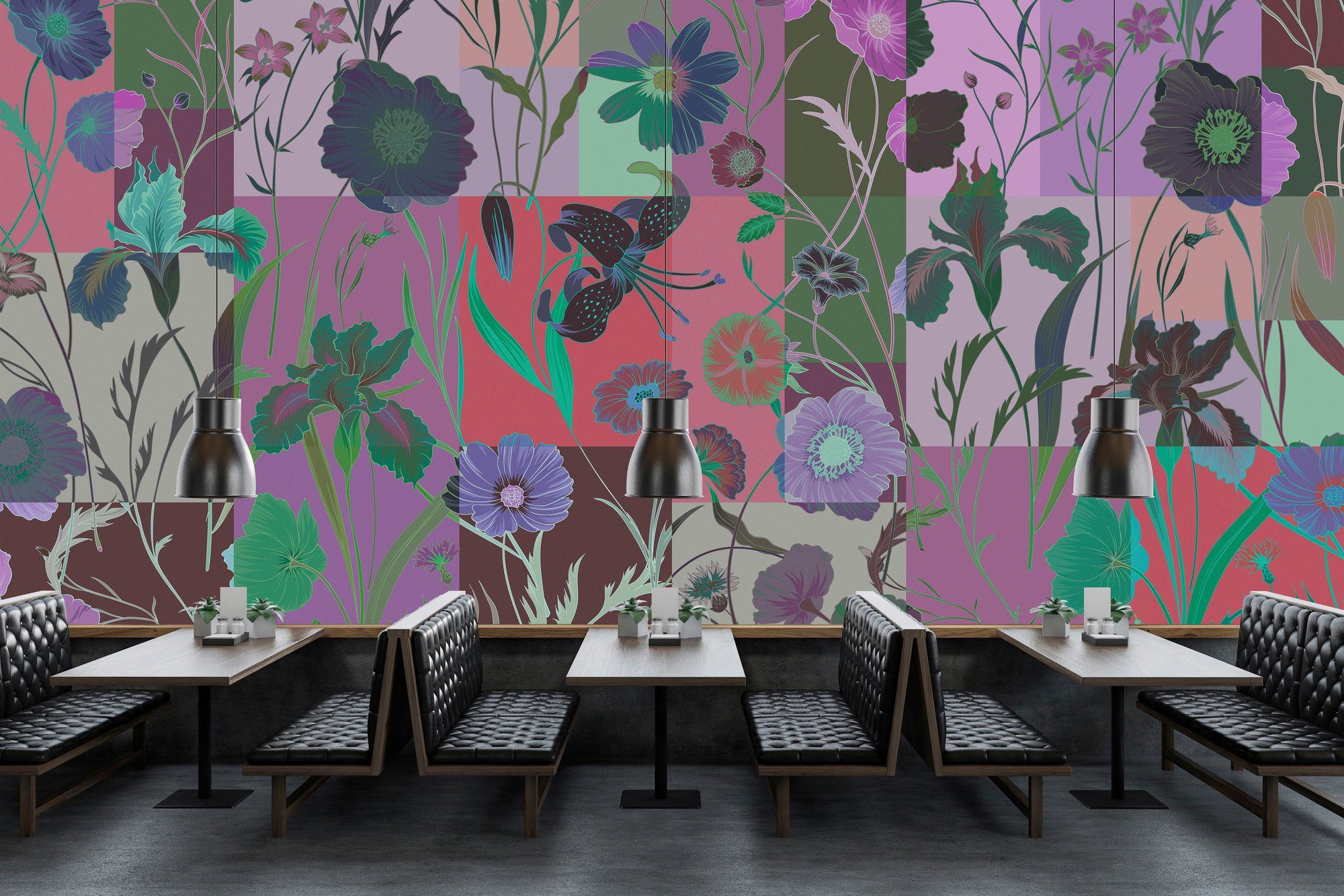 (5 Floral Patel Schräge Fototapete St), 1, Wand, walls living glatt, by Vlies, Walls Patch