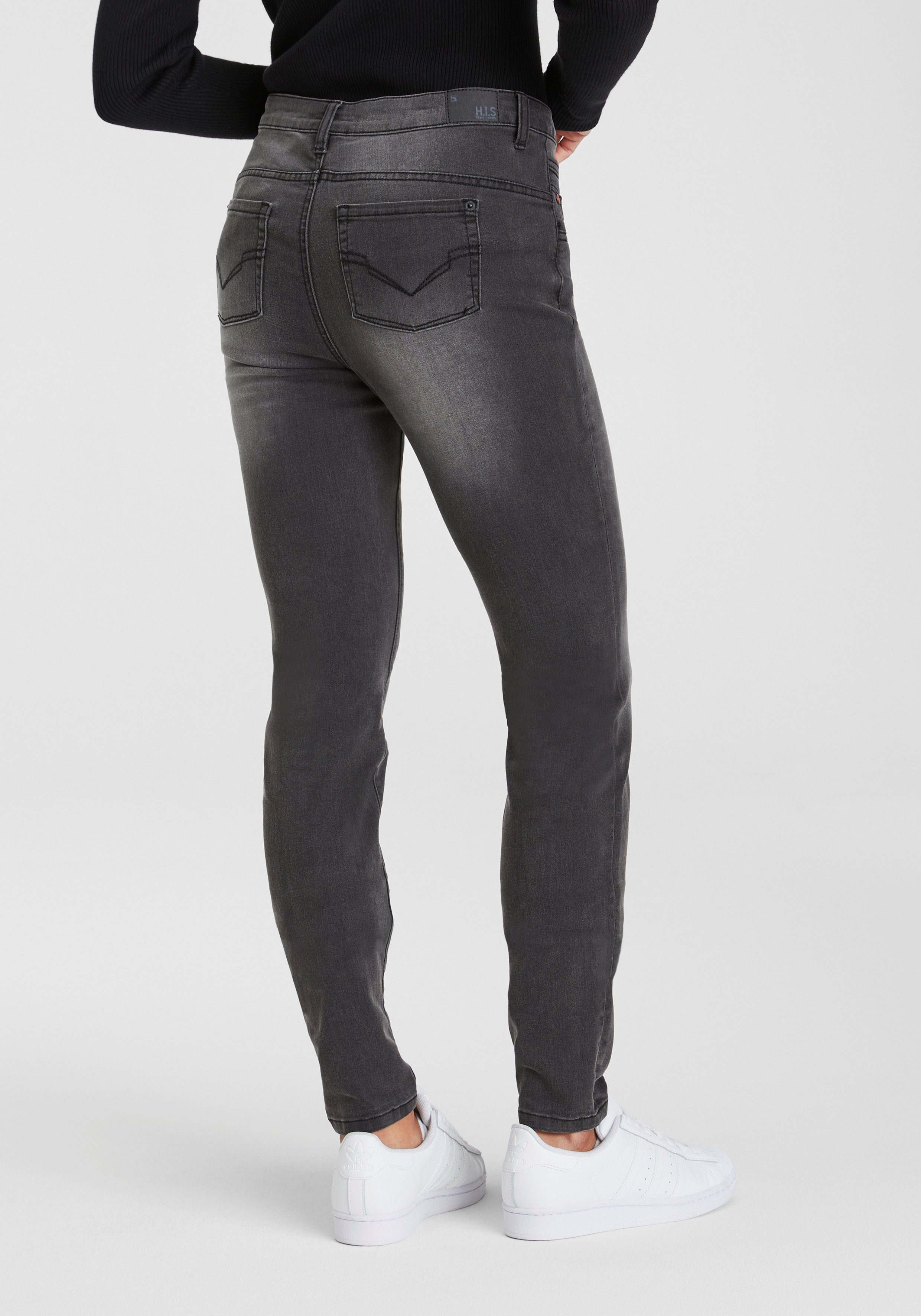 djunaHS Produktion Wash 5-Pocket-Jeans durch dark grey wassersparende Ozon H.I.S ökologische,