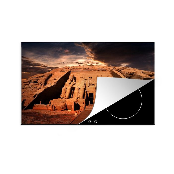 MuchoWow Herdblende-/Abdeckplatte Wolken über dem Tempel von Abu Simbel in Ägypten Vinyl (1 tlg) induktionskochfeld Schutz für die küche Ceranfeldabdeckung