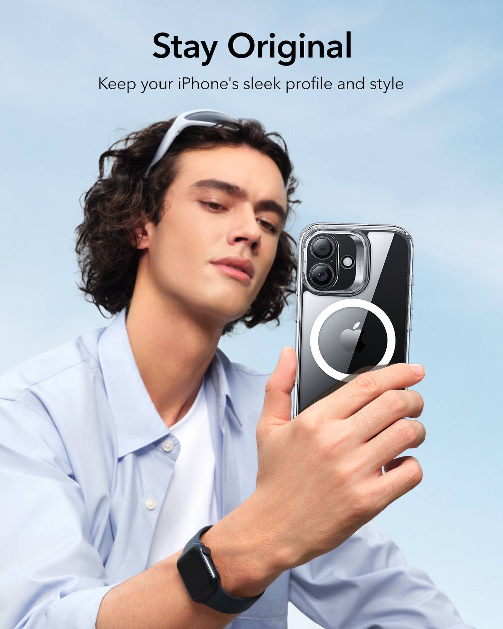 ESR Handyhülle Classic Hybrid HaloLock für iPhone 17 6,3", Kamerasteuerung Taste, Stash Stand, 3 Modi Ständer