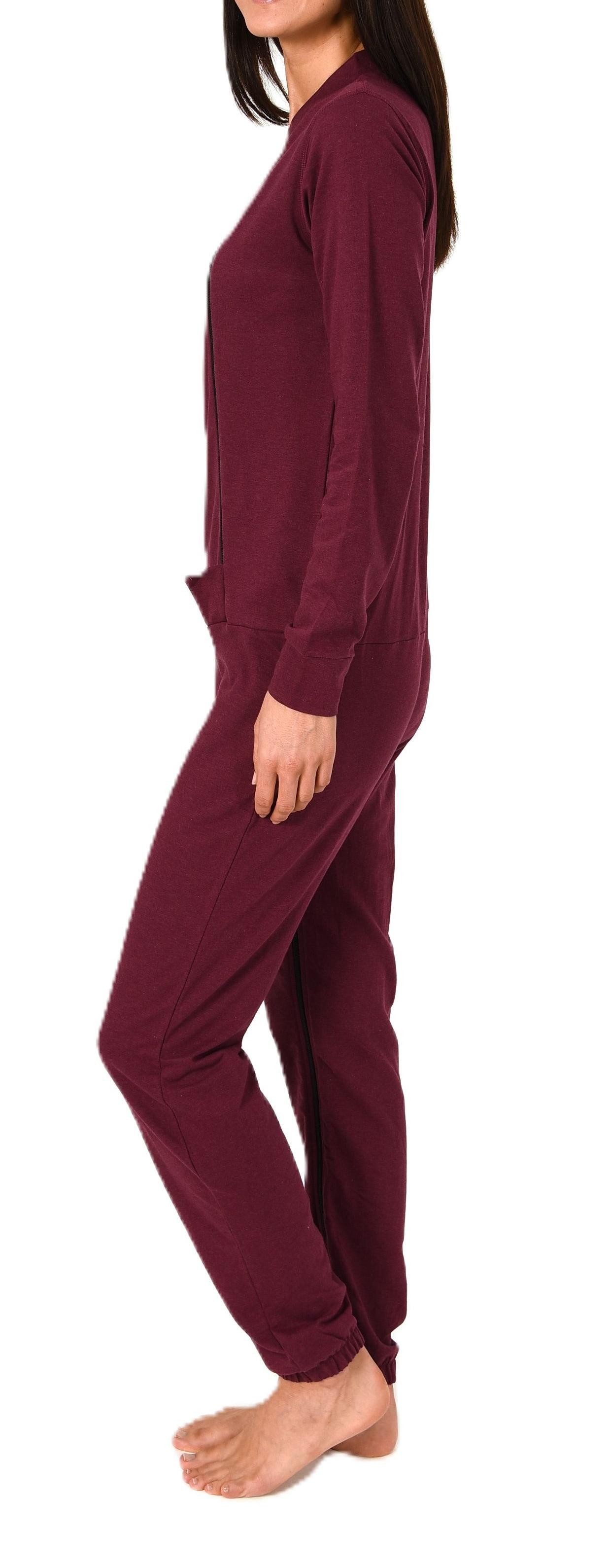 Normann Pyjama Damen Pflegeoverall langarm mit Reissverschluss Vorne und am Bein – Bild 2 von 5