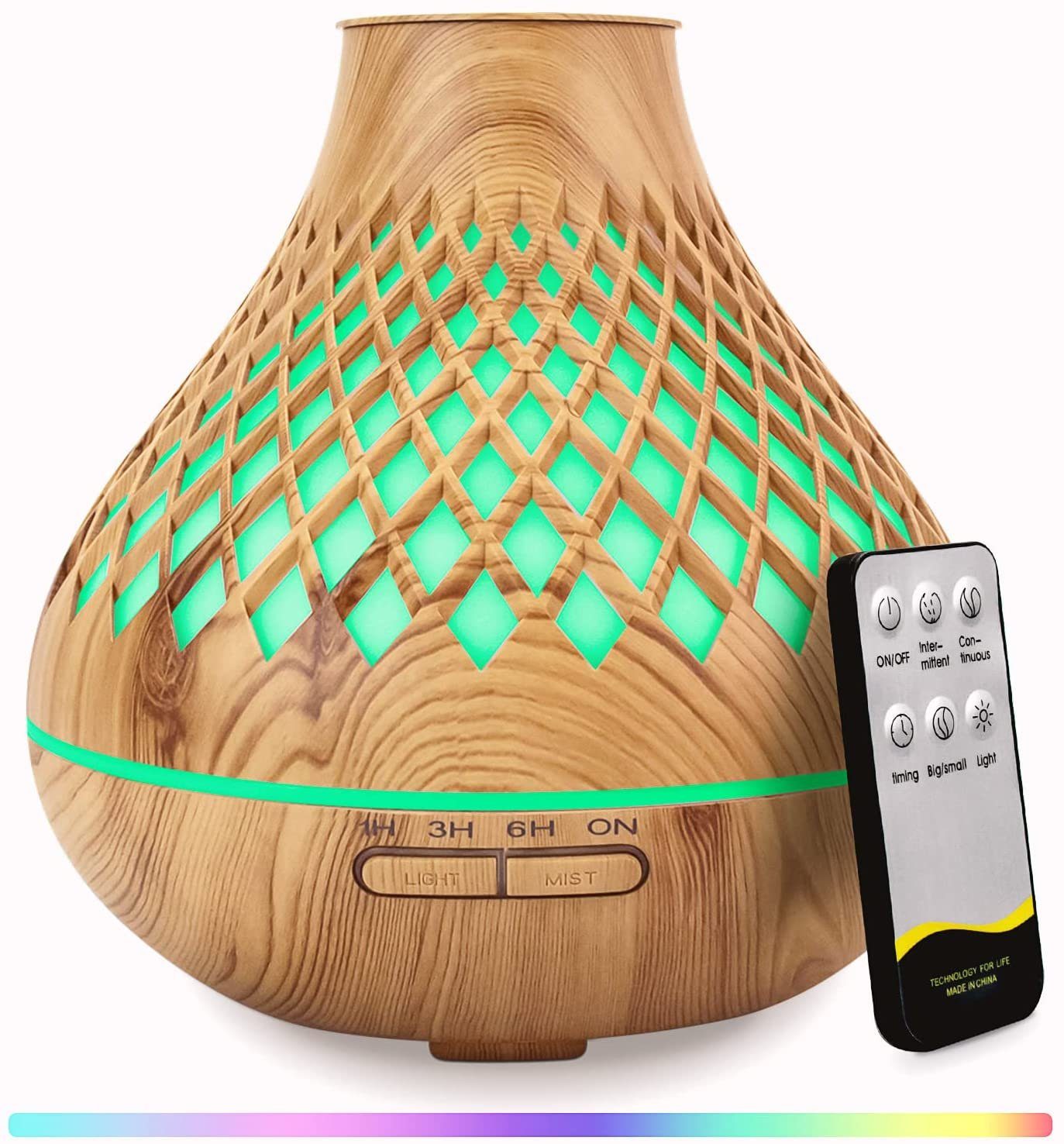 Luftbefeuchter Zggzerg Aroma Diffuser, 500ml Diffusor für Ätherische Öle