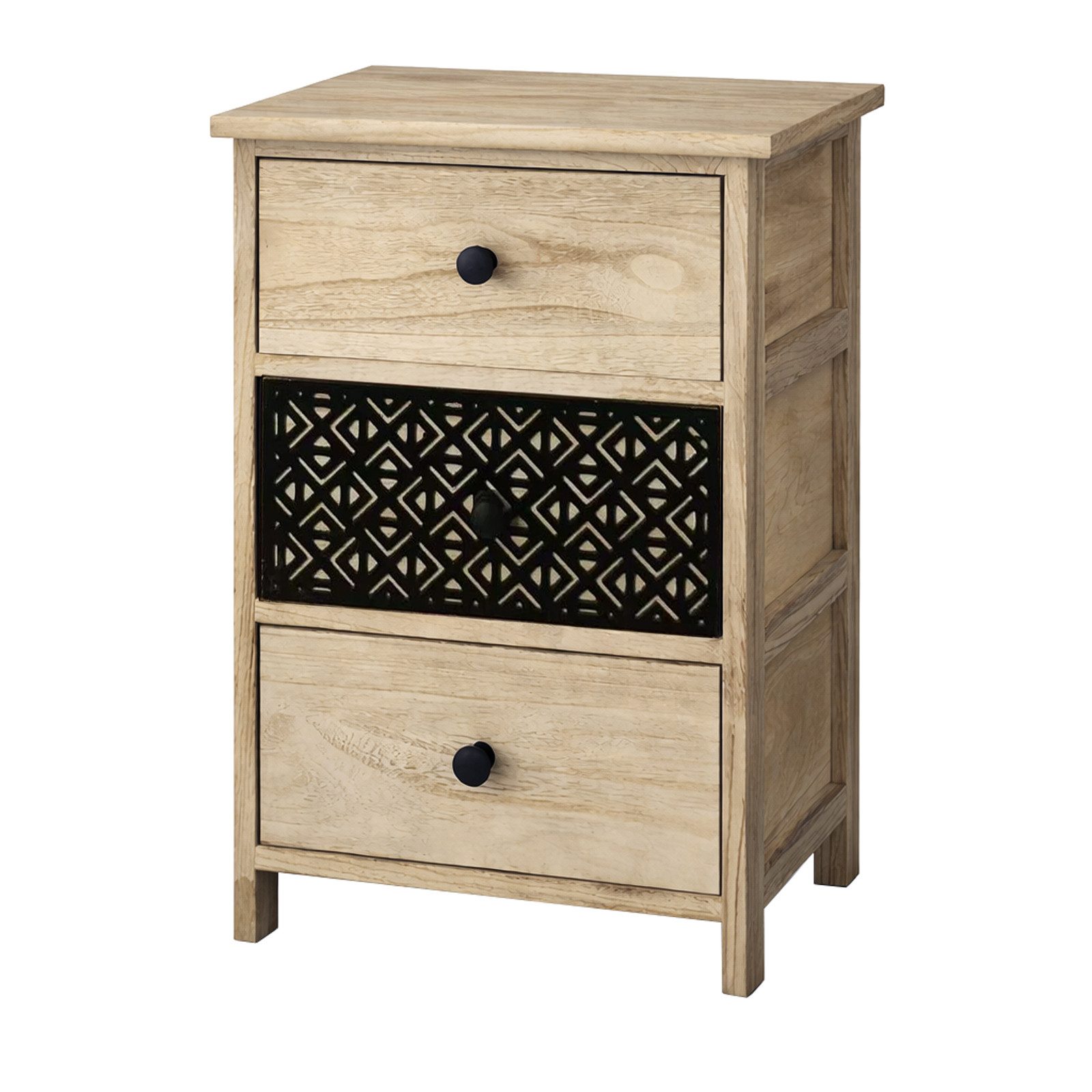 HTI-Living Kommode Kommode Melia 3 Schubladen Dekor Schwarz-Artisaneiche (Stück, 1 St., 1 Kommode)
