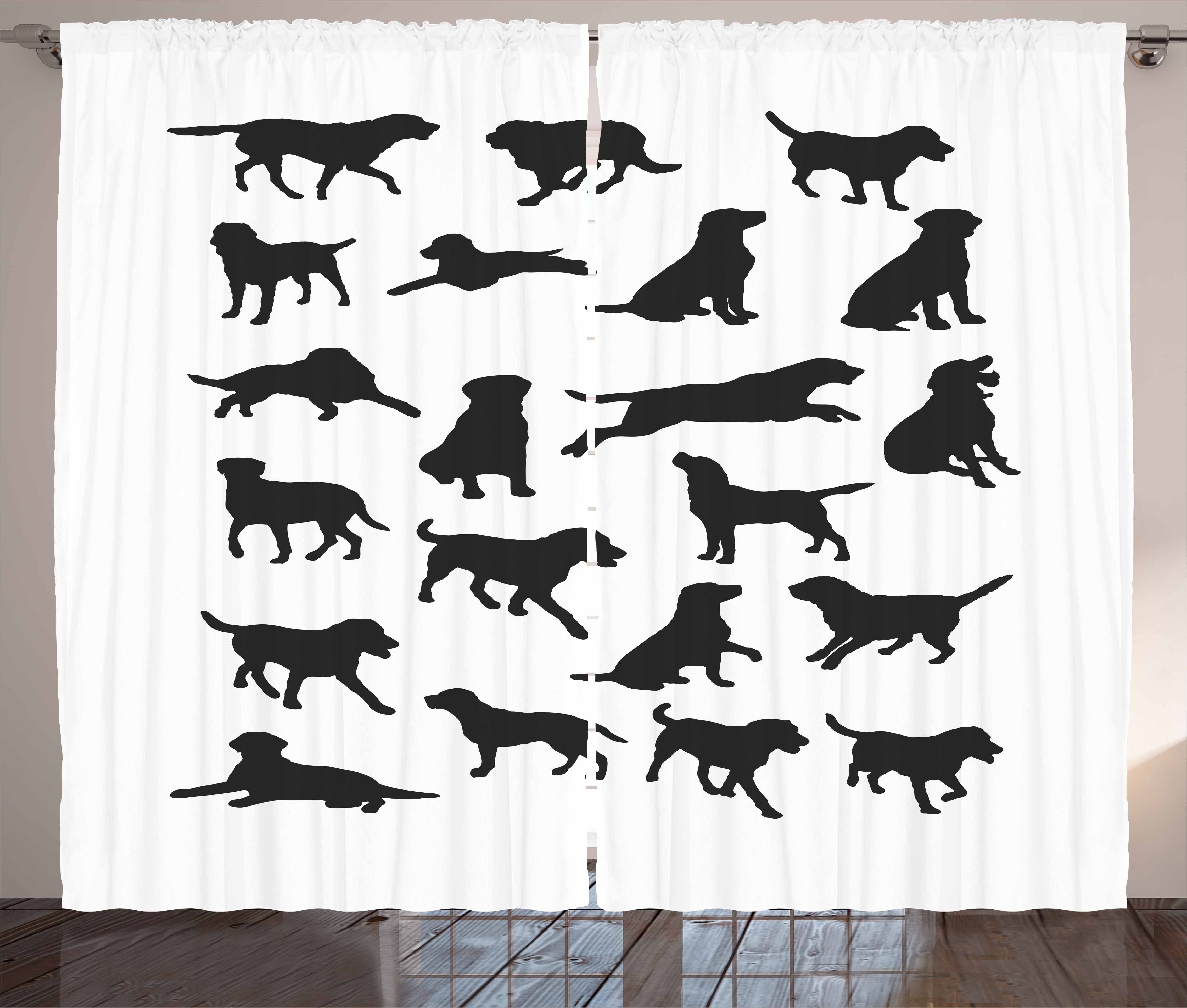 Gardine Schlafzimmer Kräuselband Labrador und Haken, Positionen mit Abakuhaus, verschiedene Vorhang Schlaufen