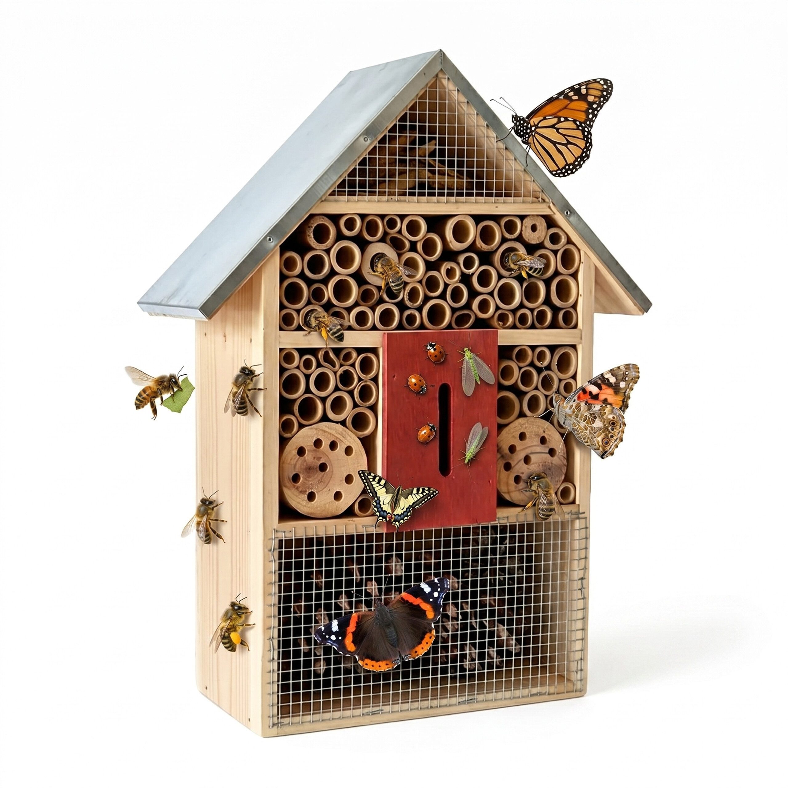 relaxdays Insektenhotel mit Metalldach