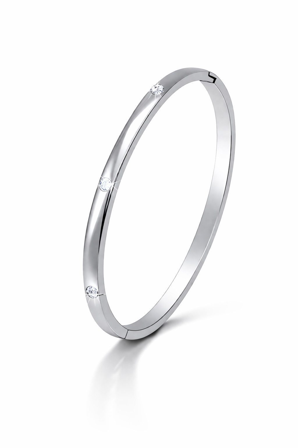 Armreif Damen Armreif mit Kubischen Zirkonia Steinen 18k Gold 17cm XS