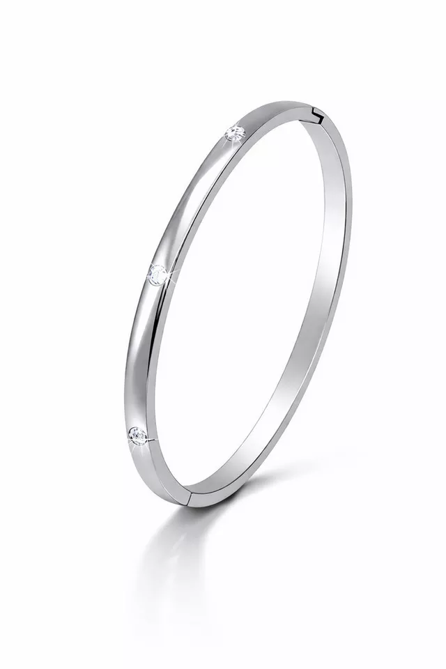 ROUGEMONT Armreif Damen Armreif mit Kubischen Zirkonia Steinen 18k Gold 17cm XS, Wasserfest