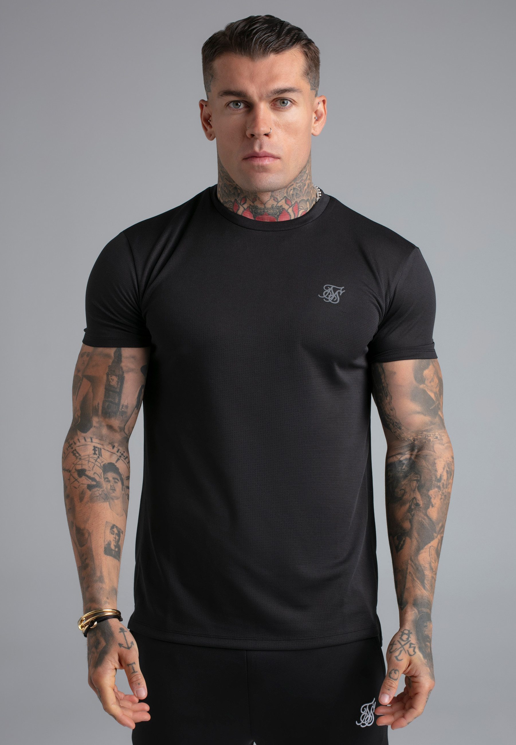Siksilk T-Shirt SikSilk Herren Schwarz Muscle Fit T-Shirt