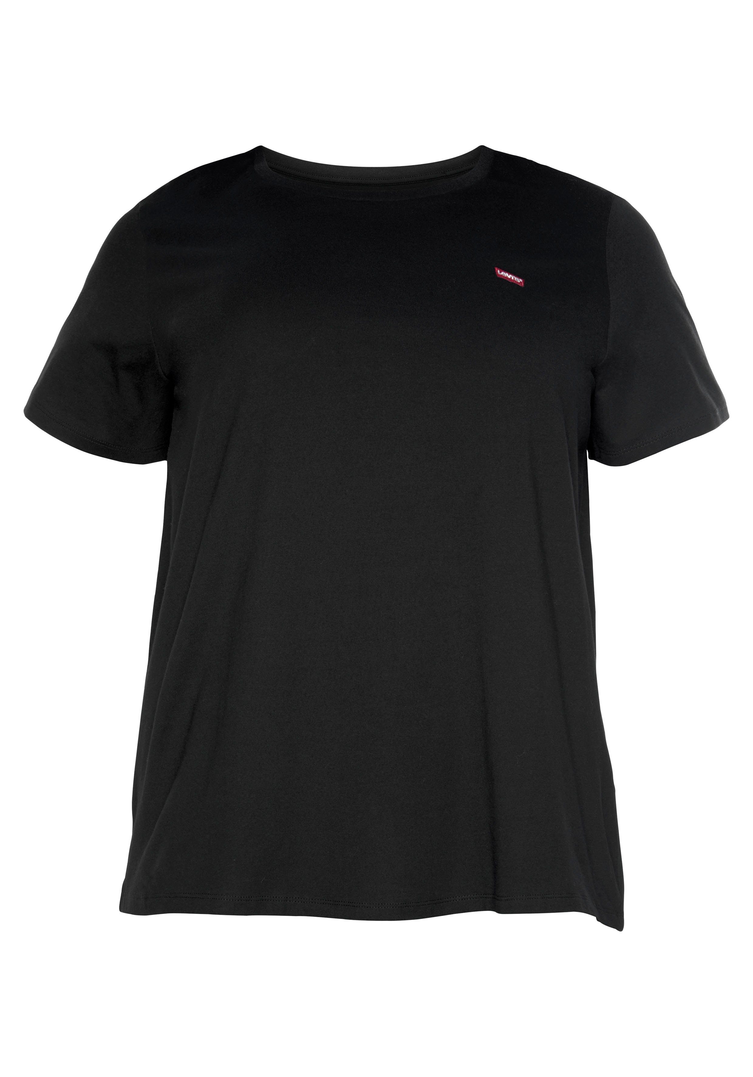 Levi's® Plus Crew T-Shirt (2er-Pack) Perfect weiß-schwarz-gestreift, schwarz