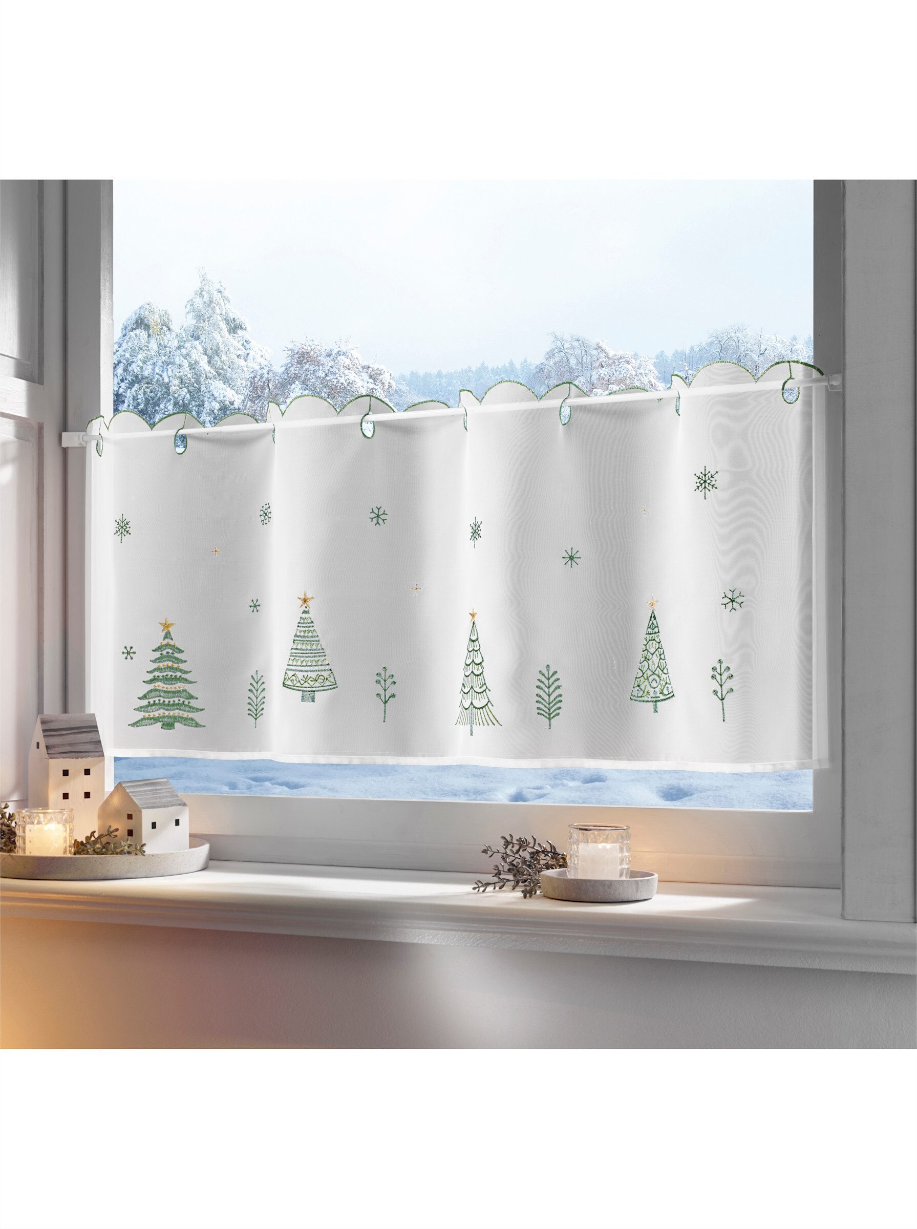 heine Gardine Kurzgardine . (1 St), Stangendurchzug, transparent, Querbehang