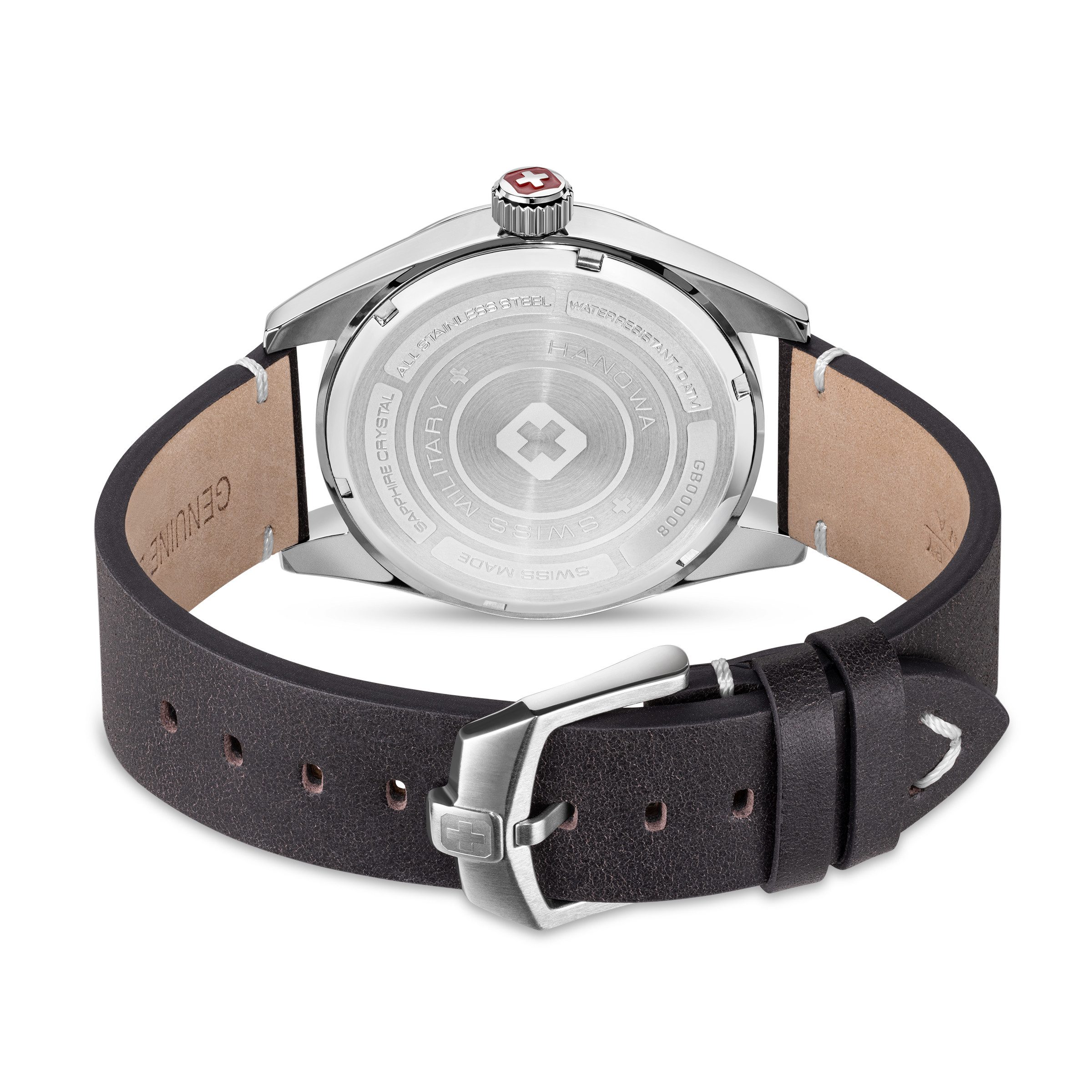 Swiss Military Hanowa Quarzuhr Falcon SMWGA2100404, Armbanduhr, Herrenuhr, Swiss Made, Lederarmband, analog