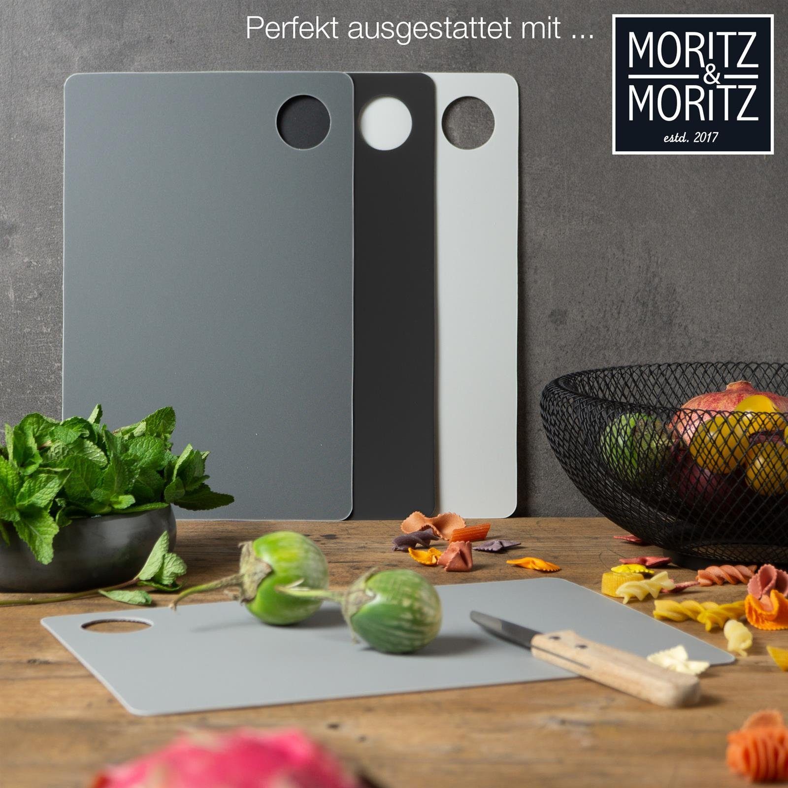 Moritz & - Schneidebrett schnelles Kunststoff, 19 Je Küche, 4-St), Arbeiten 4x (4er-Set, x 29 für Schneidematte cm Moritz