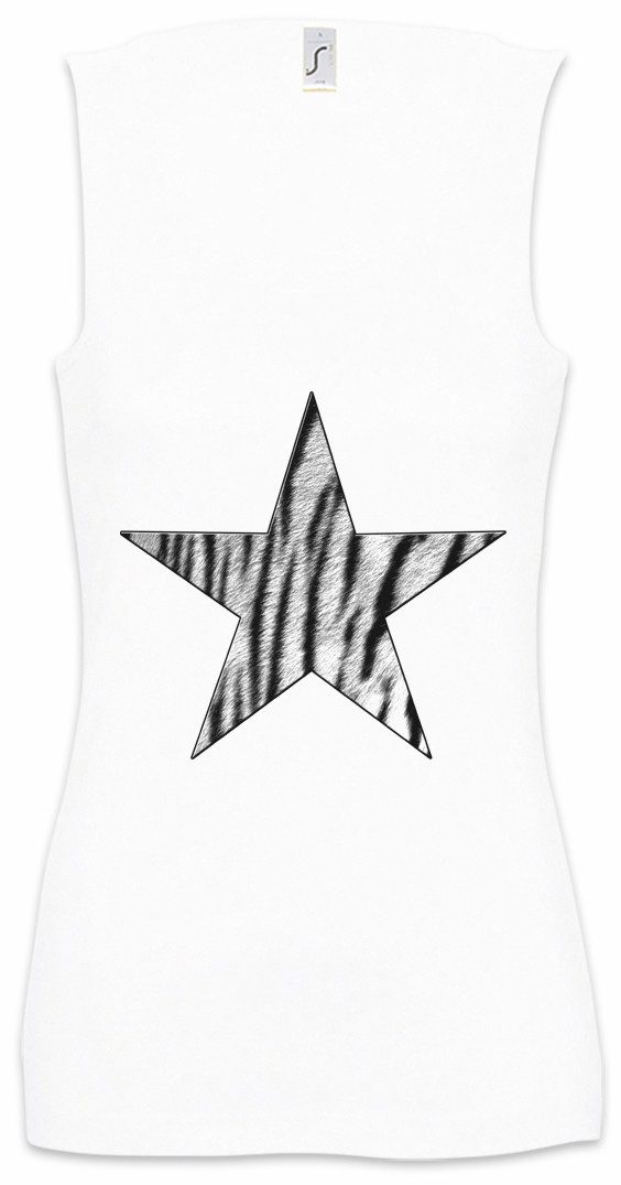 Urban Backwoods Tanktop Rockabella Star V Ärmelloses Damen T-Shirt Tattoo Nautical Rockabilly Leopard Stern Oldschool Fifties