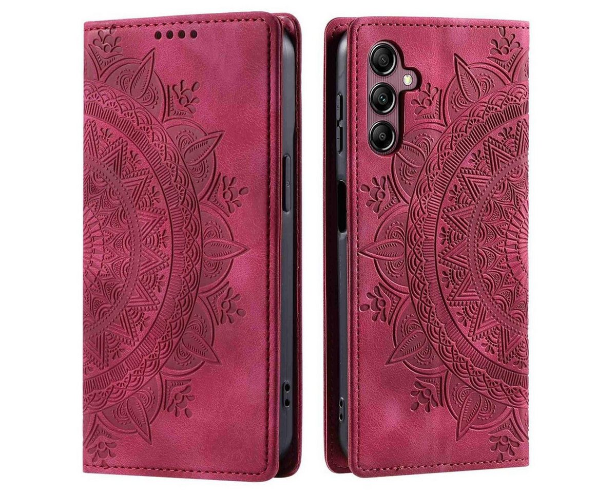 CoverKingz Handyhülle Hülle für Samsung Galaxy S25+ Handyhülle Flip Case Cover Tasche Etui 16,9 cm (6,7 Zoll), Klapphülle Schutzhülle mit Kartenfach Schutztasche Motiv Mandala