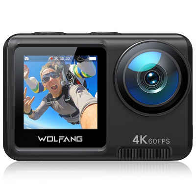 WOLFANG Action Cam (FULL HD, WLAN (Wi-Fi), 4K 60FPS 24MP, Touch-Screen, 3.0 EIS, Blankes Metall Wasserdicht)