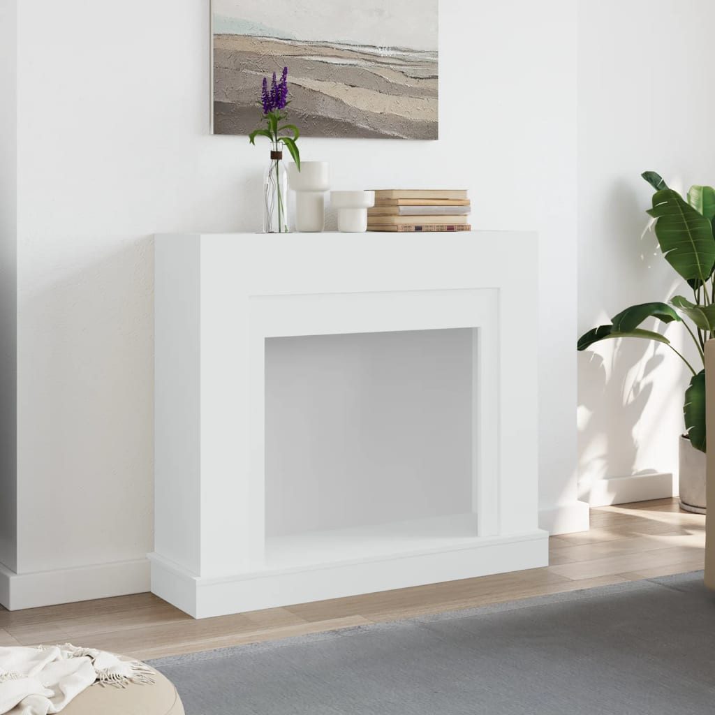 vidaXL Bodenschutzplatte NA Kaminumrandung Weiß 100x30x87,5 cm Spanplatte