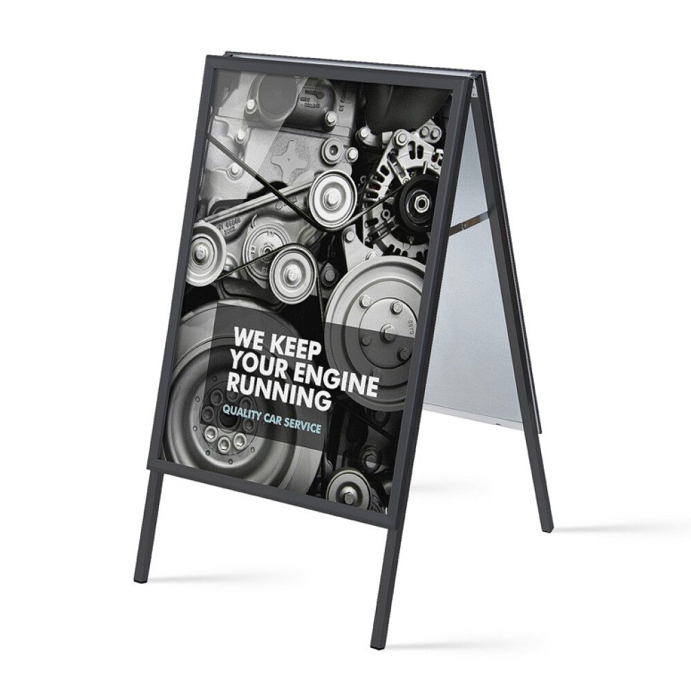 Einzelrahmen Kundenstopper Standard - 70x100cm - Gehrungsecken - schwarz