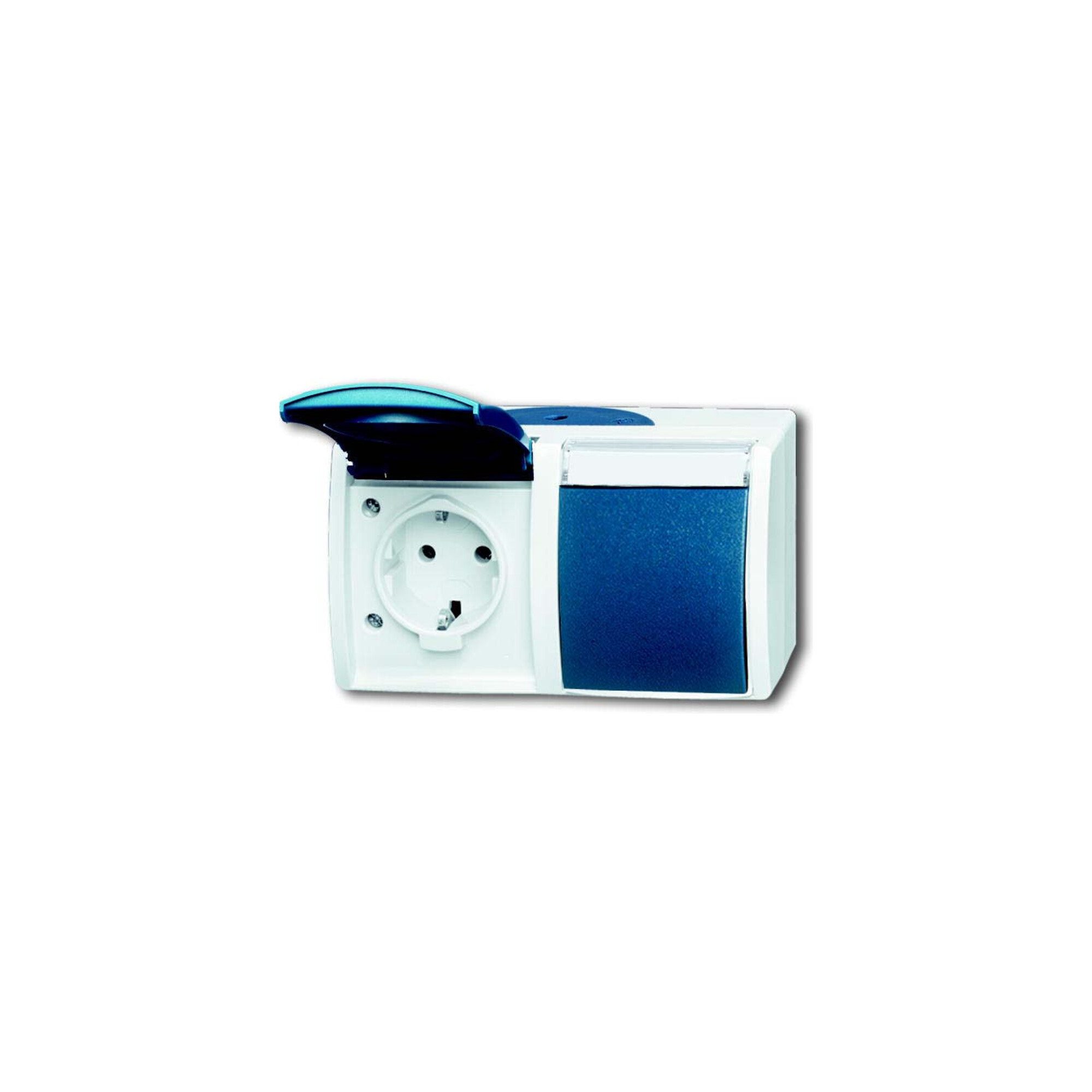 Busch-Jaeger Steckdose Busch-Jaeger Schuko-Steckdose 2f. waagerecht 20/2 EWN-53