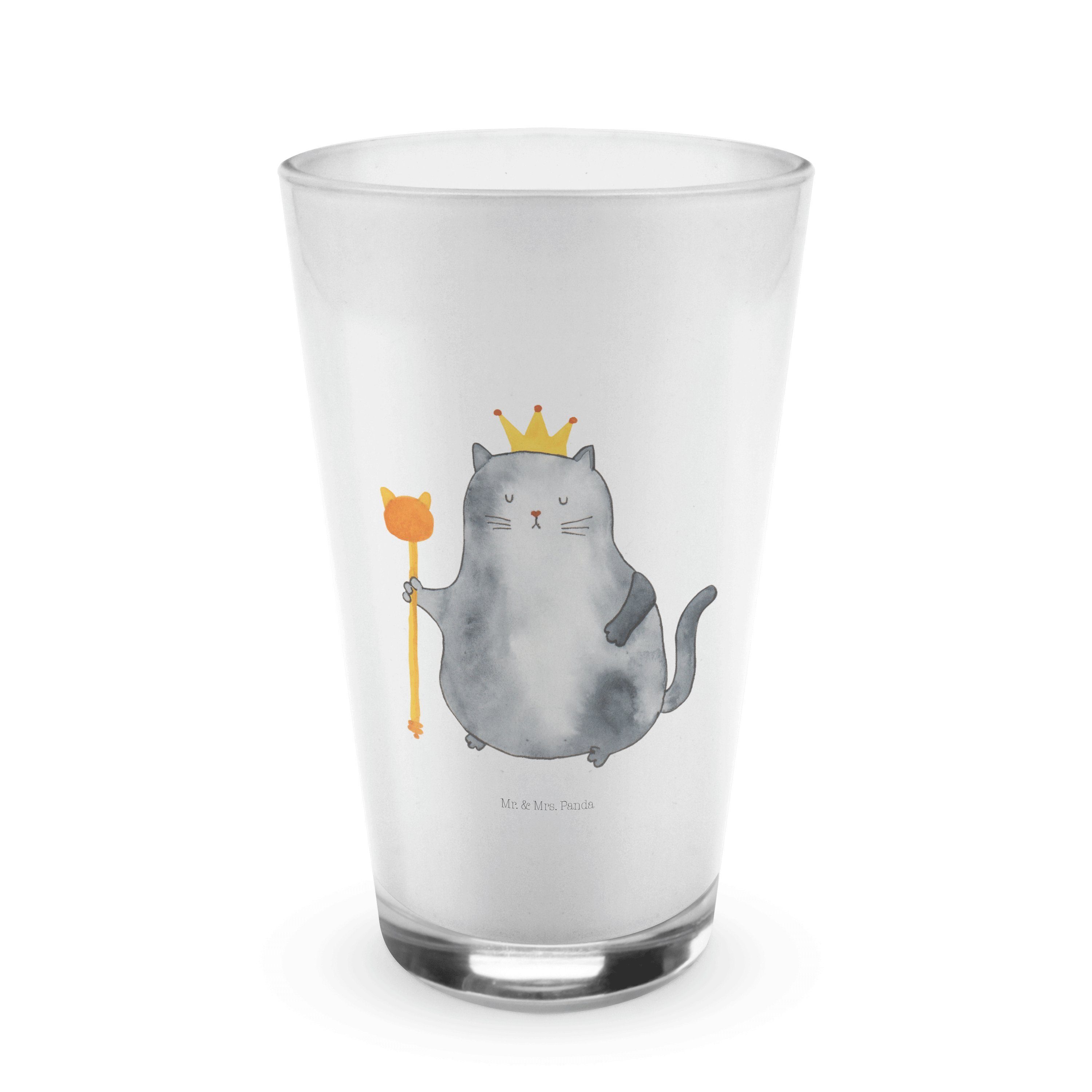 Mr. & Mrs. Panda Glas Katzen Koenig - Transparent - Geschenk, Glas, Mietzhaus, Latte Macchi, Premium Glas