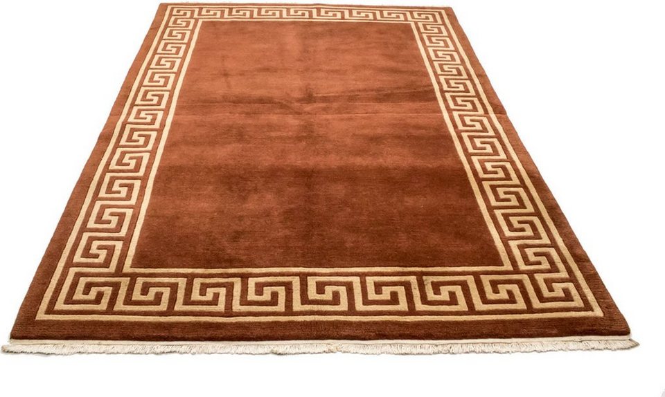 Wollteppich Nepal Teppich handgeknüpft braun, morgenland, rechteckig, Höhe:  18 mm, handgeknüpft, 4,5 Kg/m² Gesamtgewicht