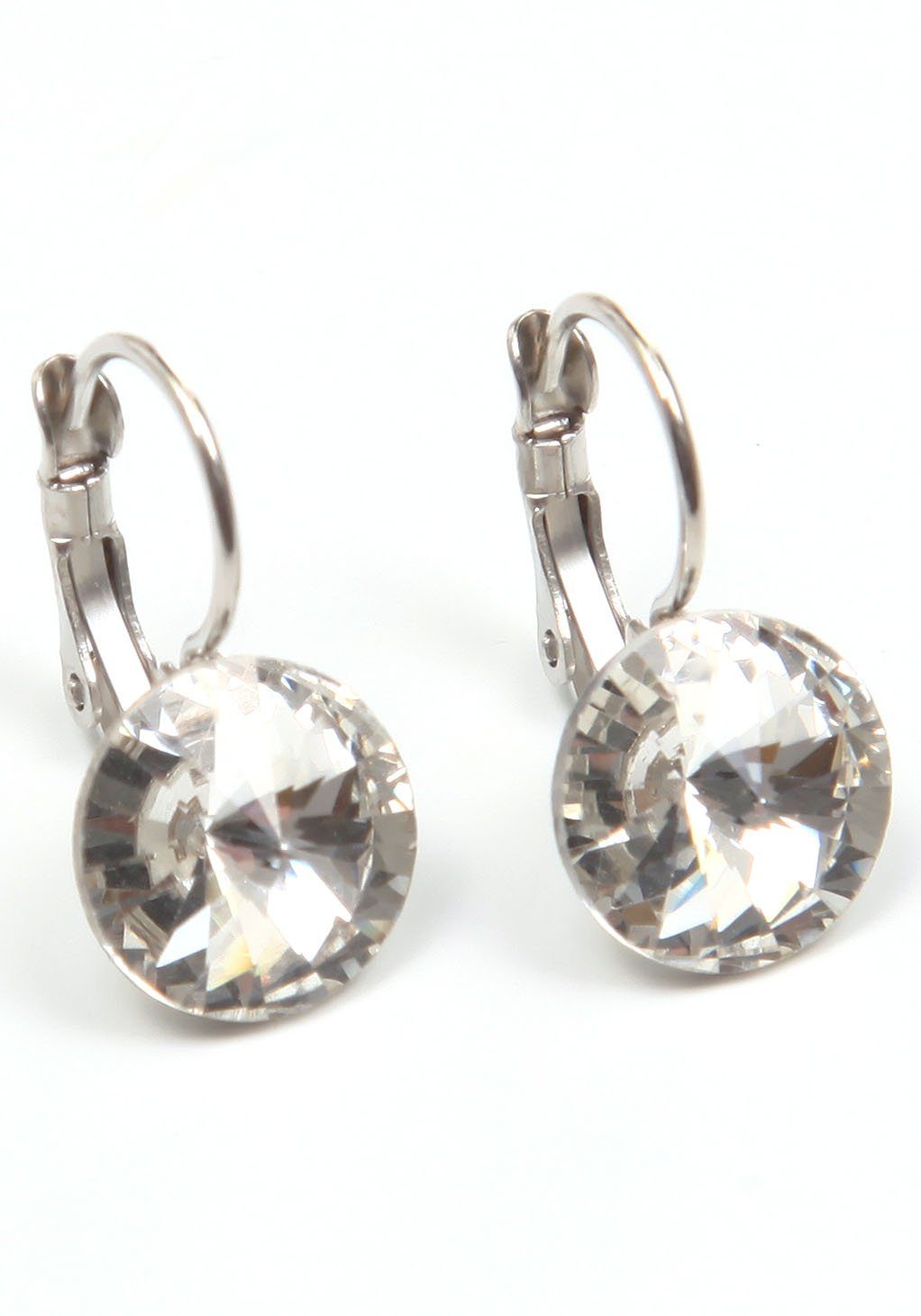 Firetti Paar Ohrhänger zeitlos, chic, rund, bunt, Made in Germany - mit Glasstein